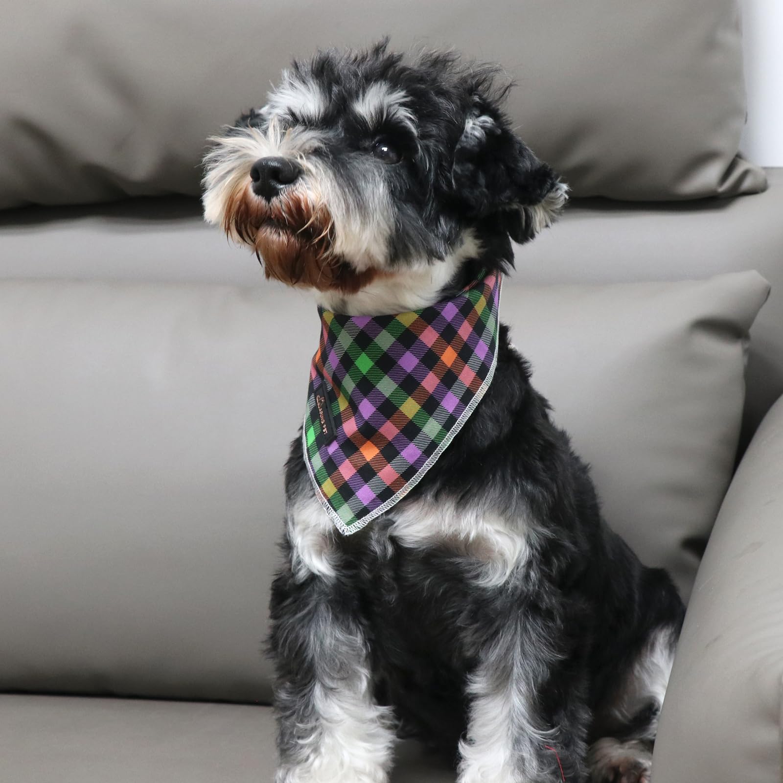 Aring Pet Halloween Dog Bandana, Cotton Fall Dog Bandanas, Soft Comfortable Halloween Plaid Pet Scarf Dog Triangle Bibs For Small To Large Dogs And Cats