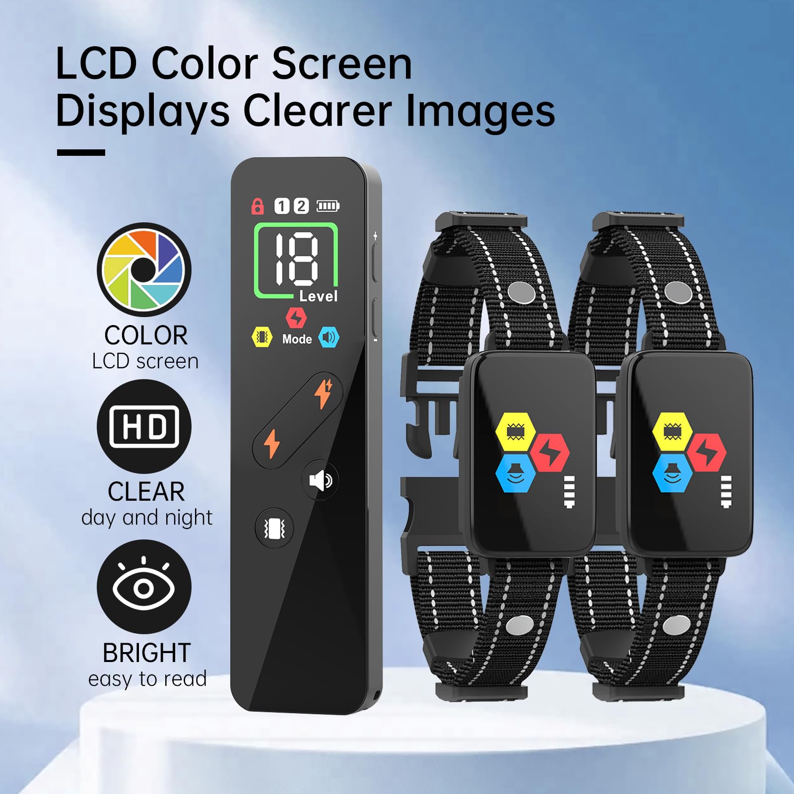 Fhkpet Shock Collar For 2 Dogs (10-120Lbs) - Dog Training Collar With Remote Ip67 Waterproof Electric Collar With 4 Training Mod