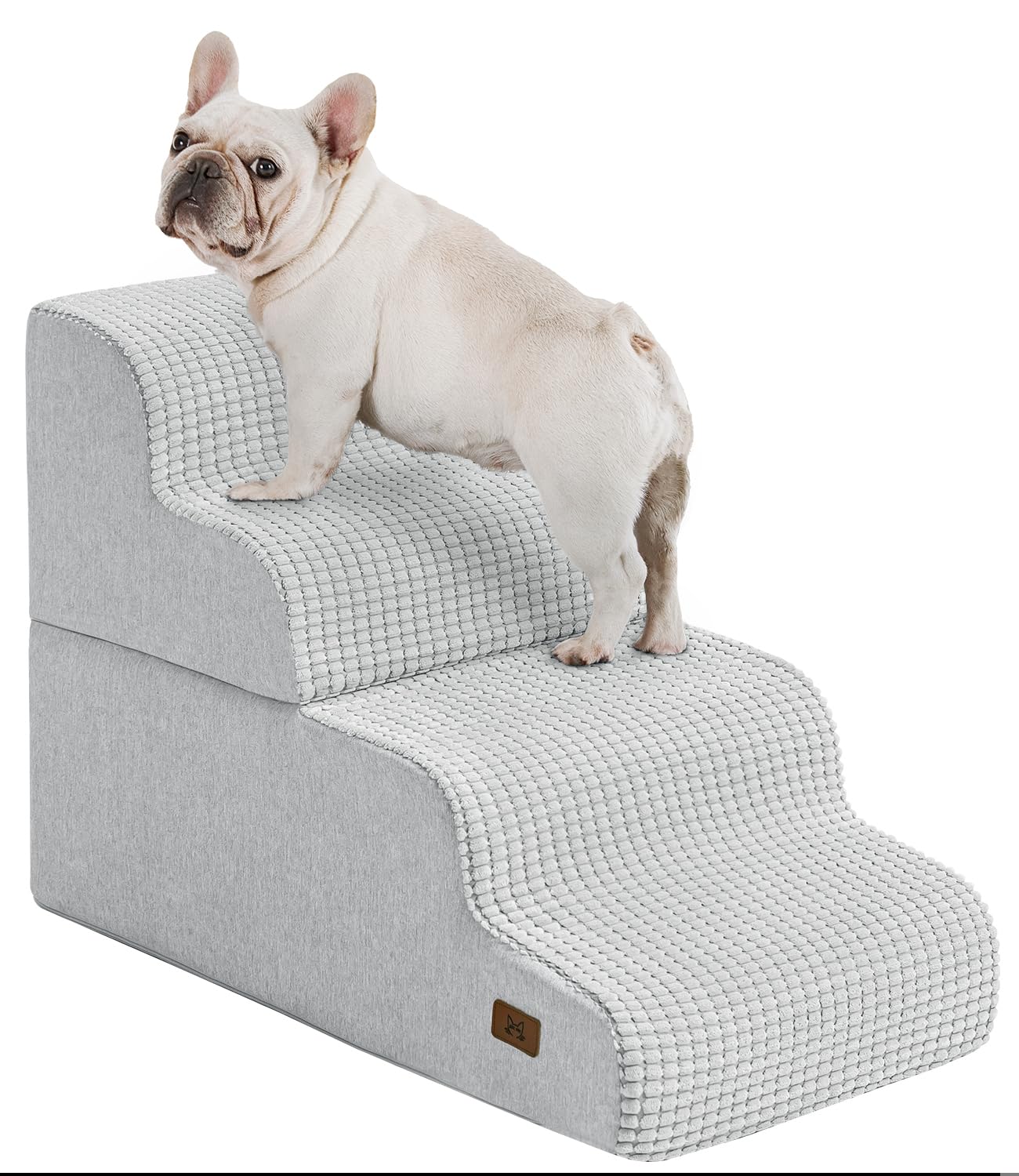 ABCPET Dog Step for Bed, Dog Stair 4-Step 35D Pet Stair 19.7 H for High Bed or Sofa Non-Slip Balanced Pet Step Indoor, Light Gre