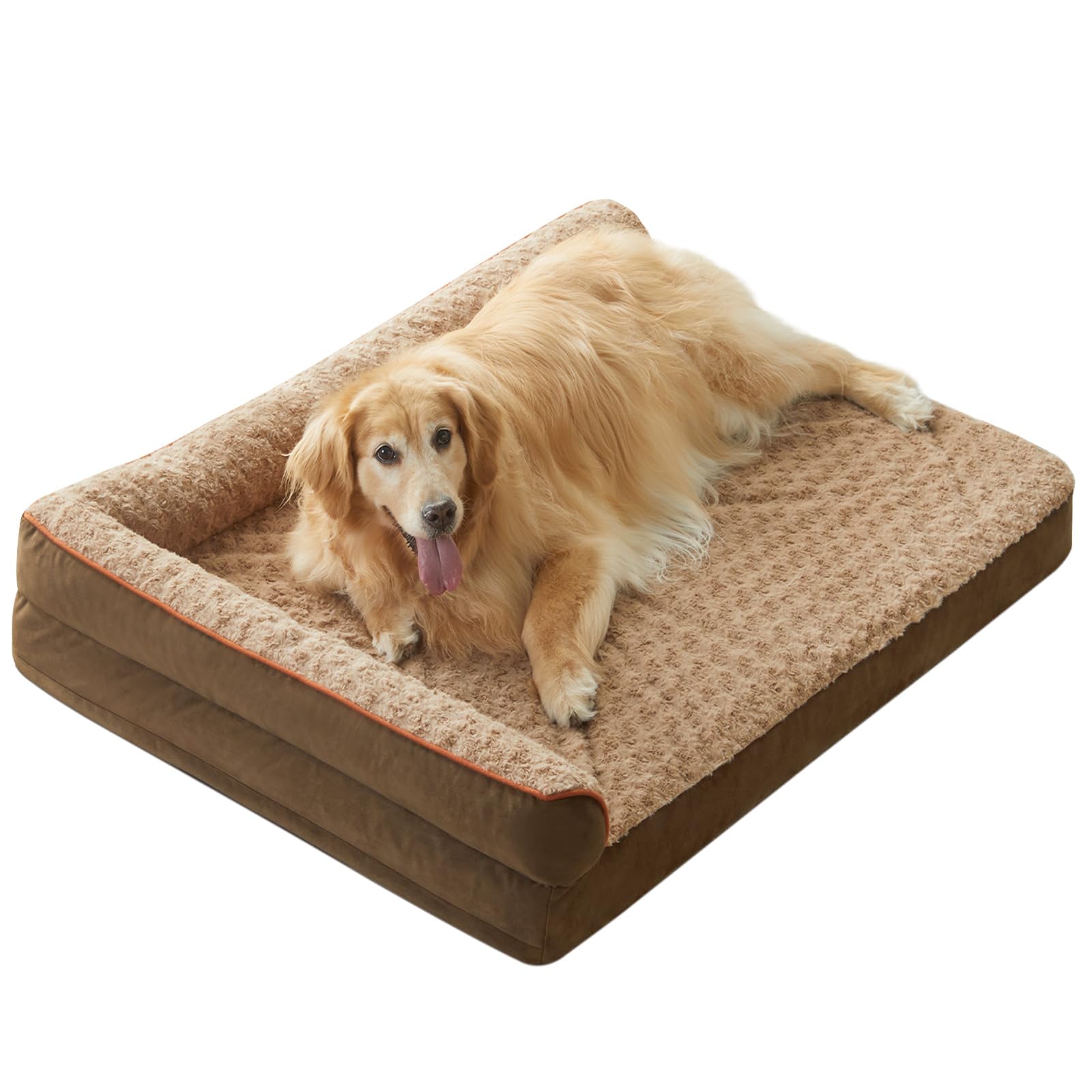 Bfpethome Orthopedic Xxl Dog Bed For Extra Large Dogs, Waterproof Sofa With Sides, Non-Slip Bottom And Egg-Crate Foam Couch Bed 