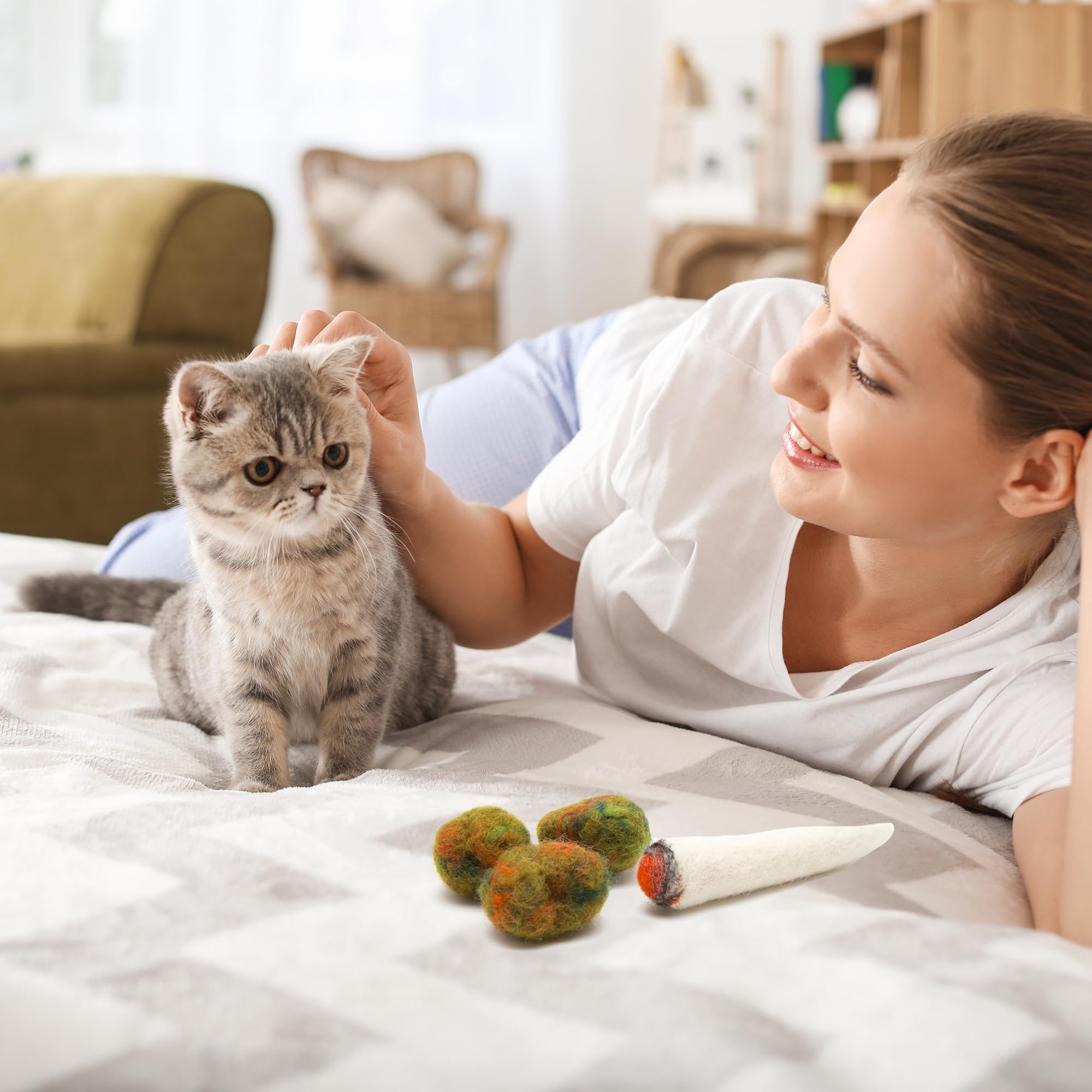 Glaciart One Catnip Joint & Buds Cat Toy Set | Crack For Funny Kittens, Stimulating Cat Toys For Boredom, Exercise & Play | Fill