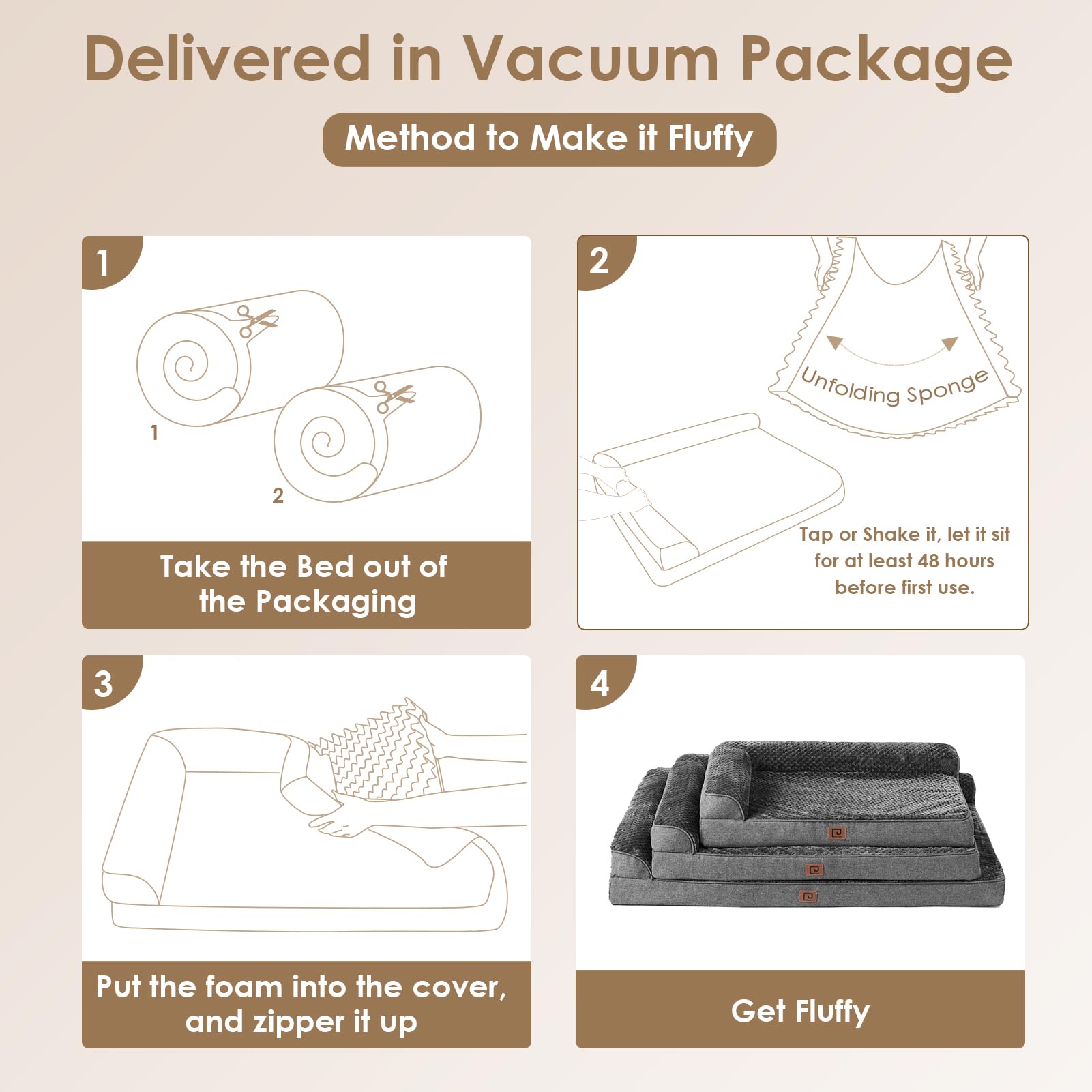 Eheyciga Memory Foam Orthopedic Xl Dog Bed, Washable Dog Bed With Waterproof Lining Removable Cover, Extra Large Dog Bed Sofa With Nonskid Bottom Xlarge Pet Couch Bed, 44X32 Inches, Dark Grey