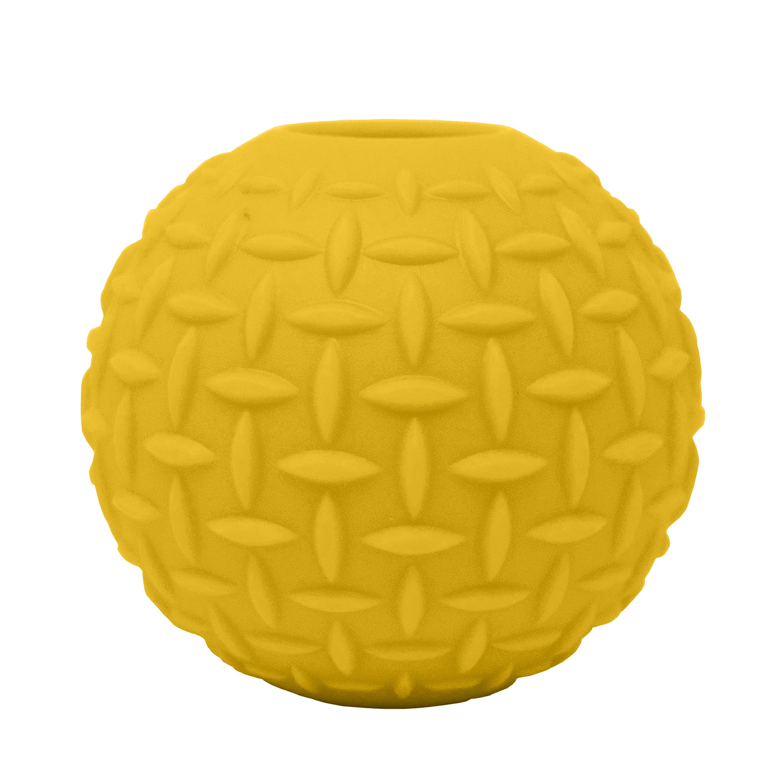 Tonka Rubber Diamond Plate Ball Dog Toy, Lightweight, Durable And Water Resistant, 3.5 Inches, Single Unit, Yellow