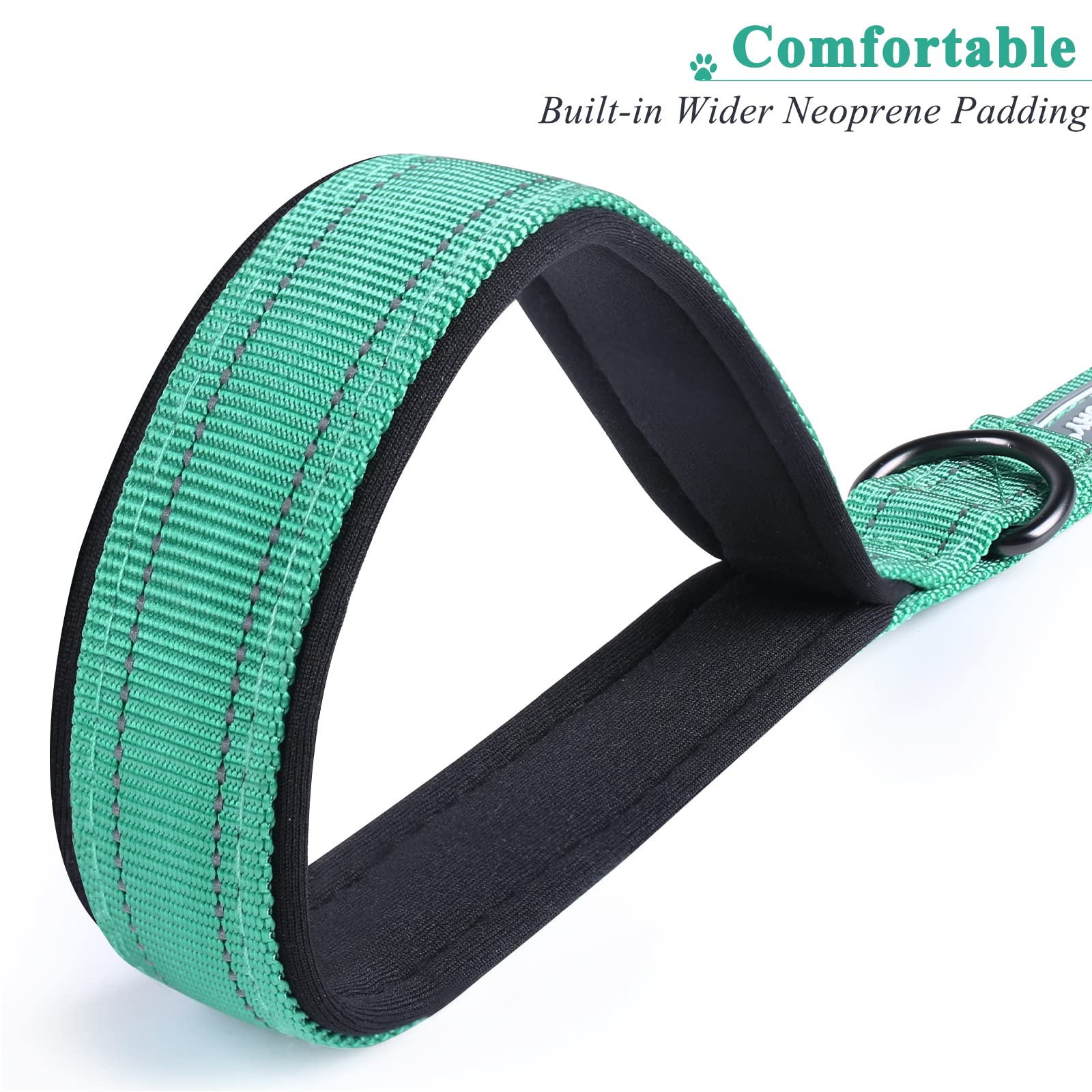 Vivaglory Short Dog Leash For Medium & Large Dogs, 18Inch, Green