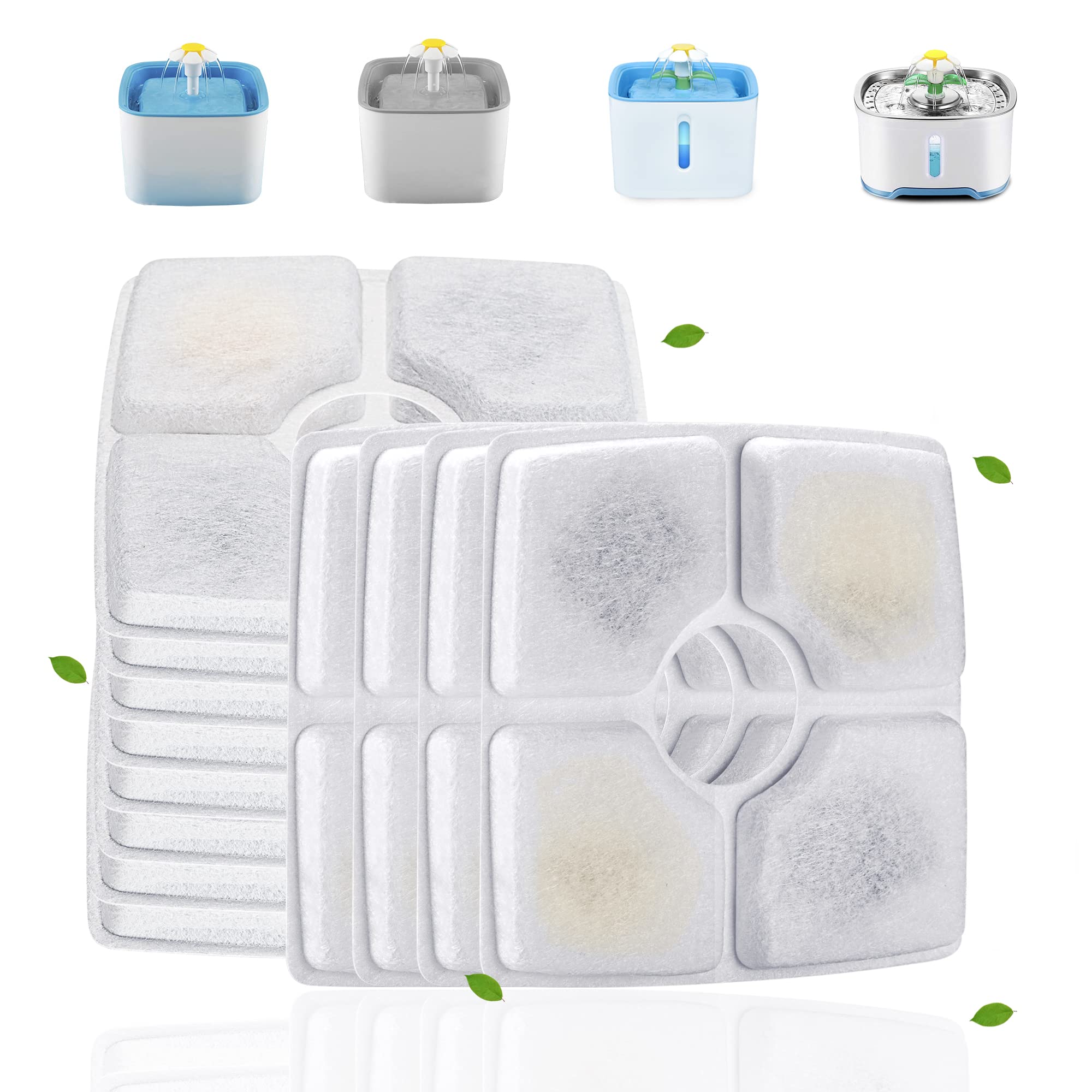 12 Pack Cat Water Fountain Filters, Cirfifth Cat Fountain Filter Replacement, For Square Cat Water Fountain Inside