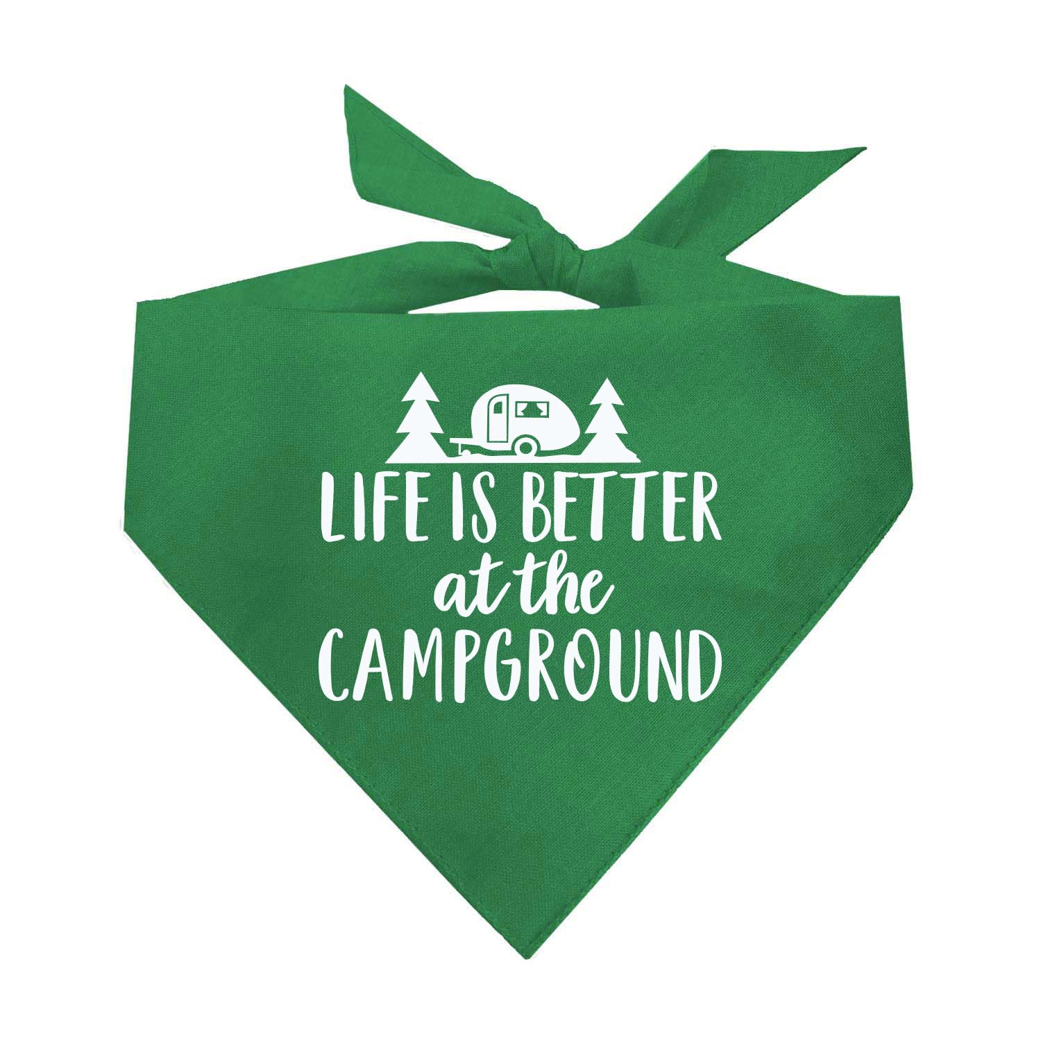 Life Is Better At The Campground Dog Bandana (Green, Os 564)