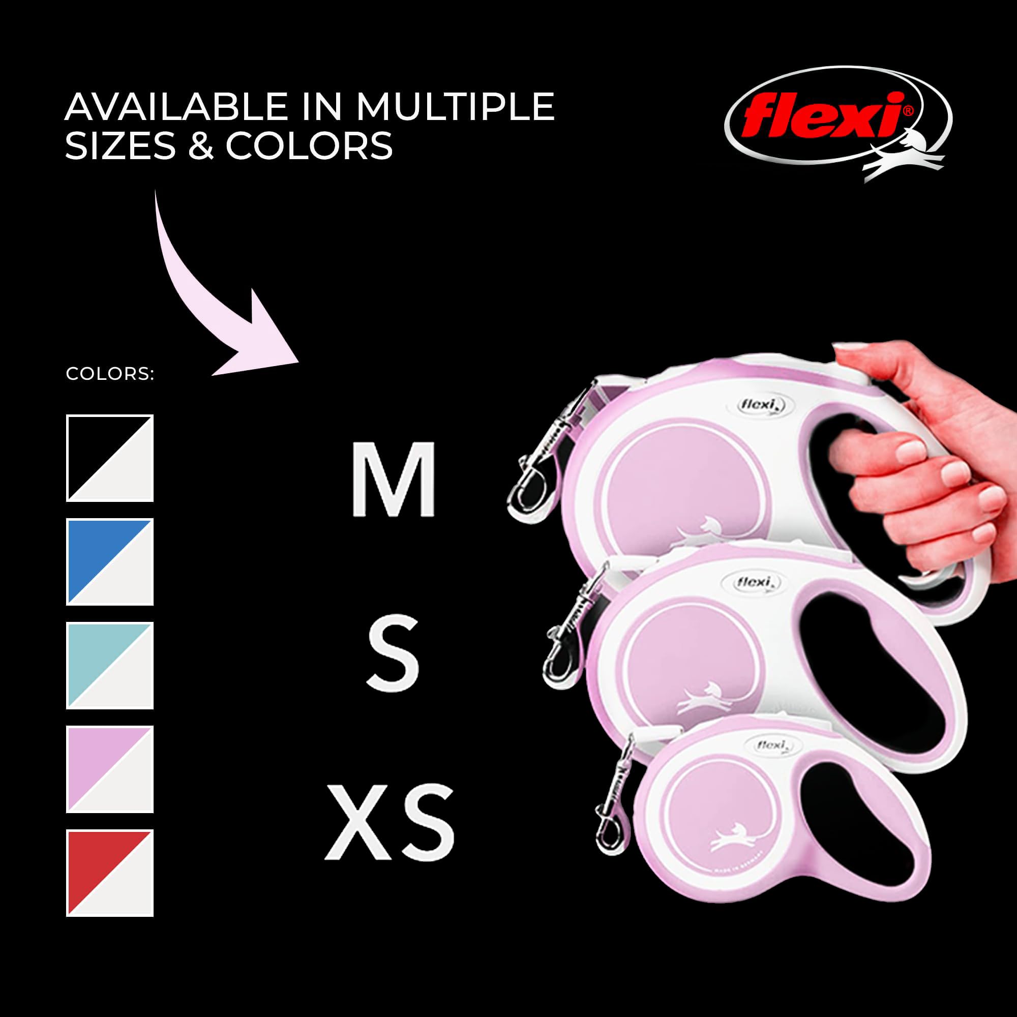 Flexi® New Comfort Retractable Dog Leash (Tape), Ergonomic, Durable And Tangle Free Pet Walking Leash For Dogs Up To 26 Lbs, 10 Ft, Extra Small, Pink/Rose