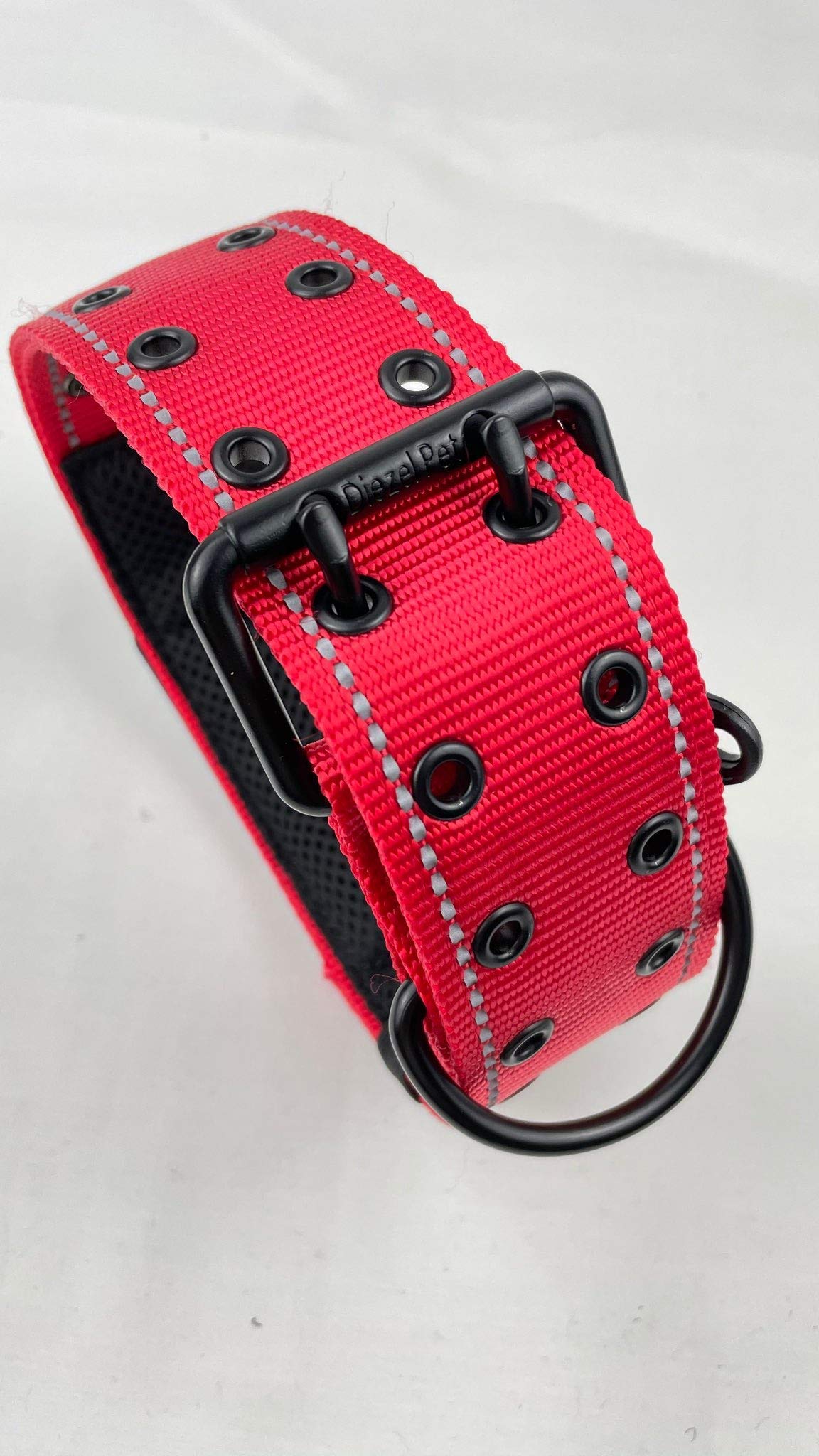 2' Personalized Tactical Dog Collar - Wide Thick Military Style With Strong Belt Buckle Closure - American Flag Patch - Reflective - Med And Xl Sizes For Large Dogs