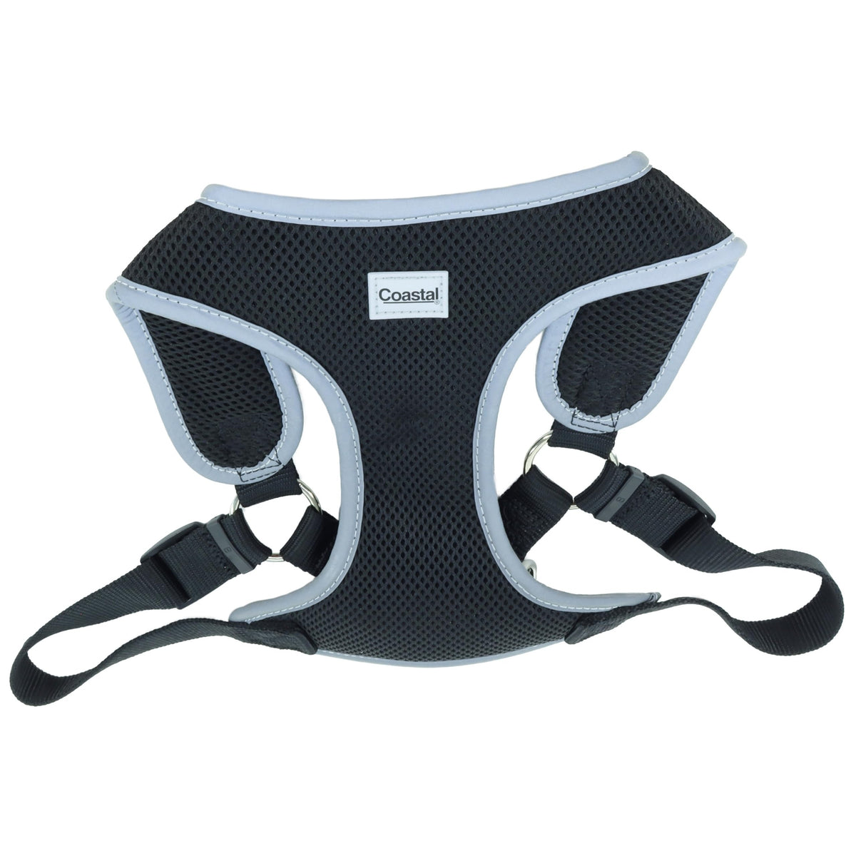 Coastal Pet Comfort Soft Reflective Wrap Adjustable Dog Harness - No-Pull Dog Harness For Small & Large Dogs - Black - 1' X 28'–36'