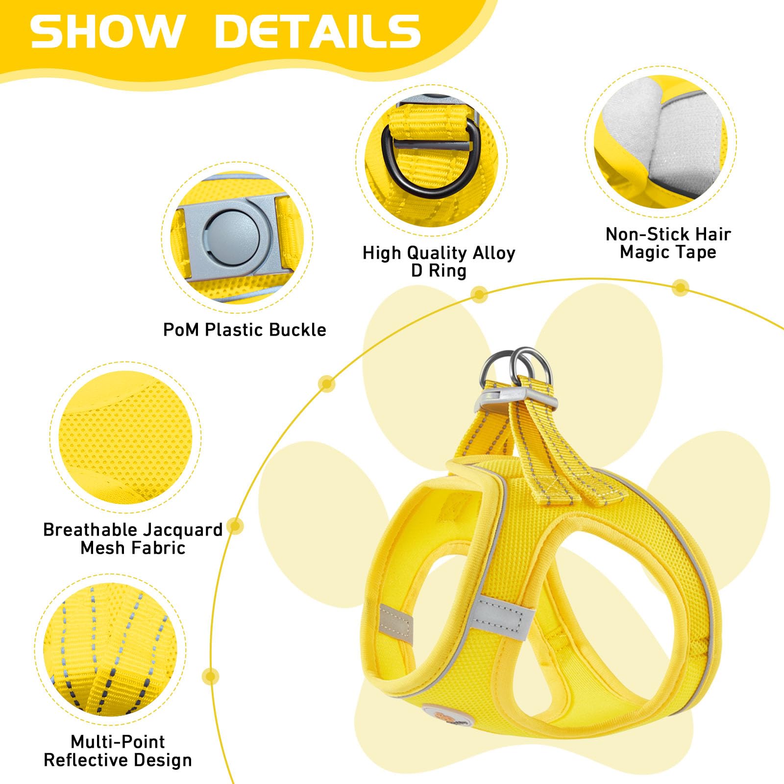 Hihanhan Soft Mesh Dog Harness And Leash Set, No Pull Puppy Harness And Leash Set, Reflective Step In Harness For Small Medium D