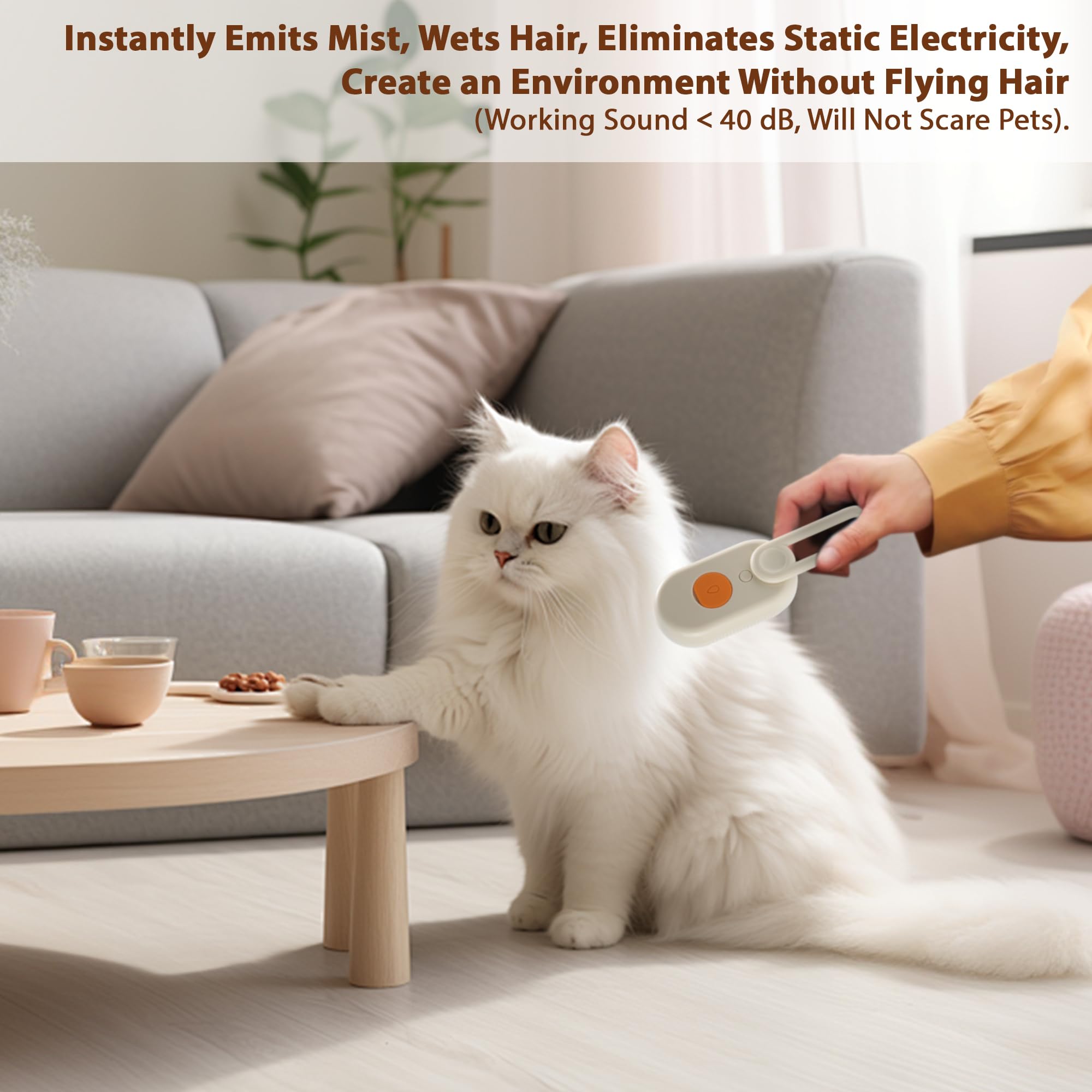 4 In 1 Cat Steam Brush For Shedding, Rechargeable Cat Brush With Steam, Anti-Static Pet Steam Brushes, Massage, Cleaning, Sheddi