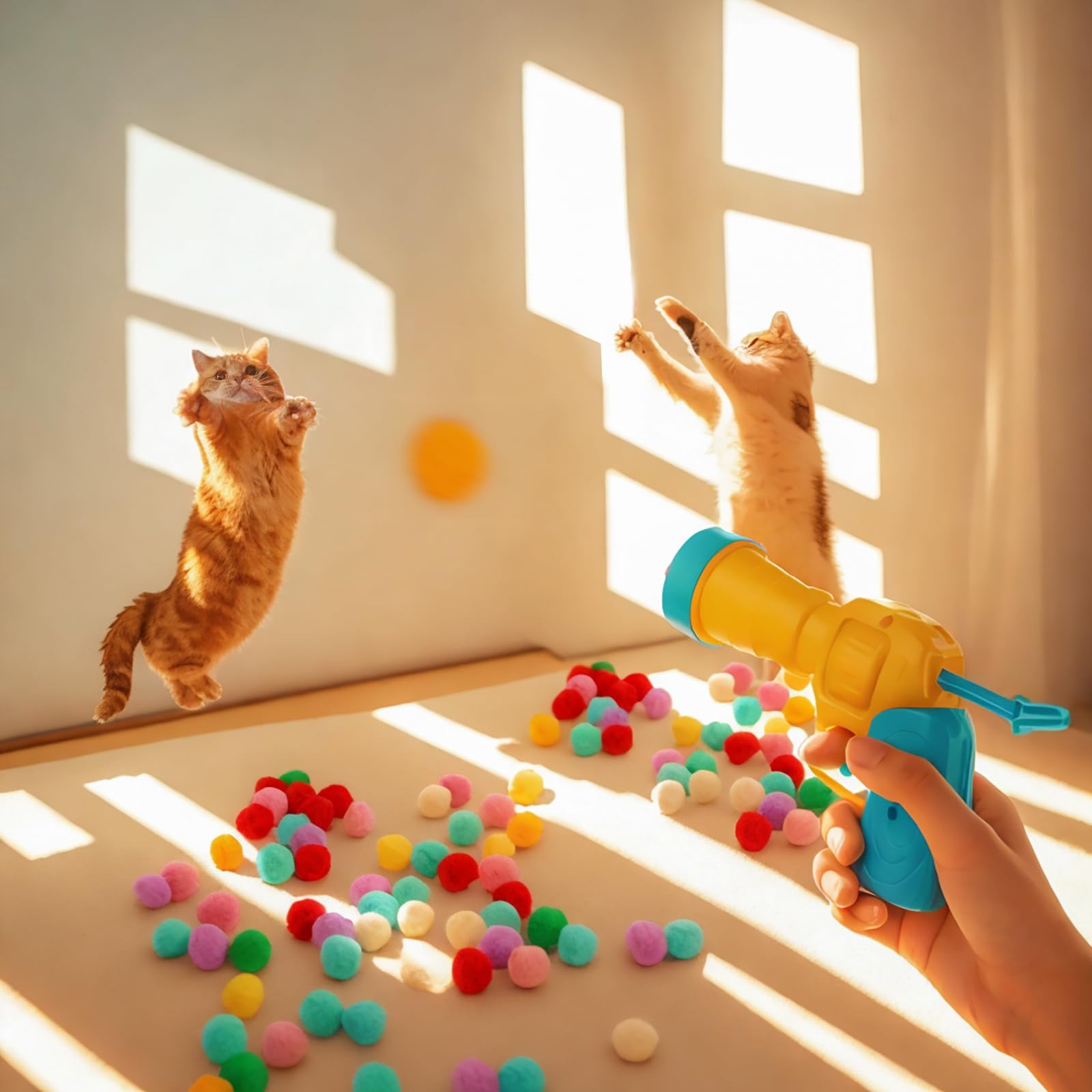 Kalimdor Cat Toy Ball Launcher,Interactive Cat Toys For Indoor Cats Adult Cats With Plush Balls, Kitten Toys Indoor Cat Exercise