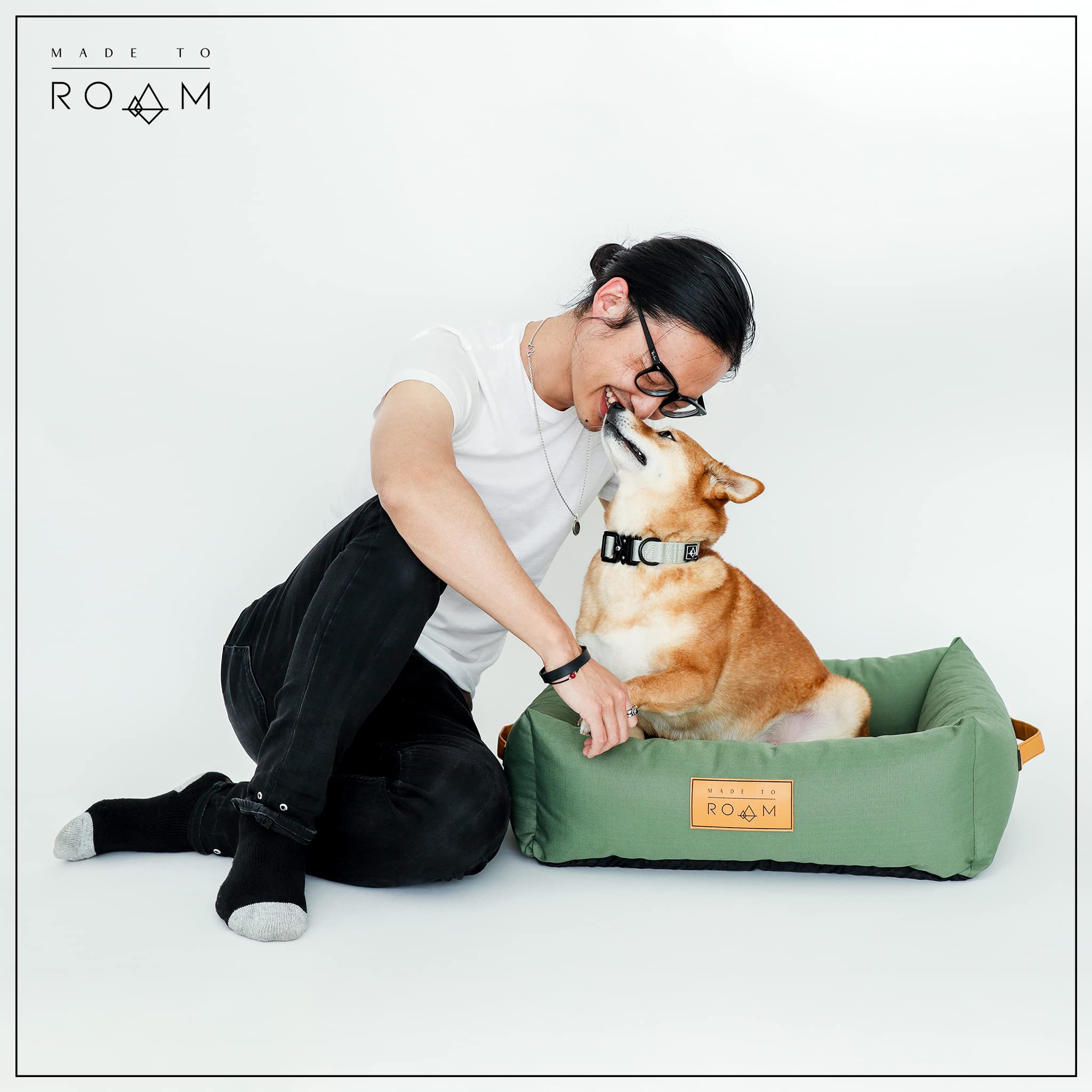 Made to ROAM Premium Dog Collar - Adjustable Heavy Duty Nylon Collar with Quick-Release Metal Buckle (New York Afterlight, Size
