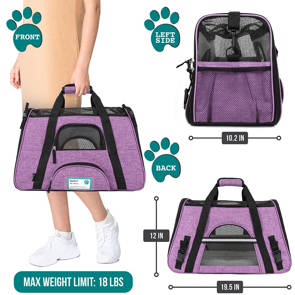 Petami Airline Approved Pet Carrier For Cat, Soft Sided Dog Carrier For Small Dog, Cat Travel Supplies Accessories For Indoor Ca