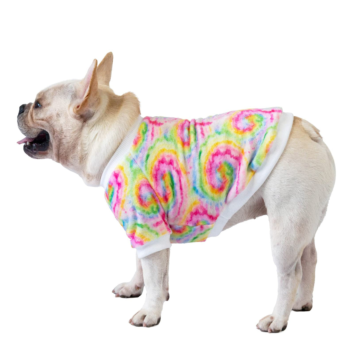 Cutebone Dog Winter Clothes Tie Dye Tornado Thick Velvet Coat Puppy Outfit Soft Pajamas Cat Apparel Ltmr02Xs