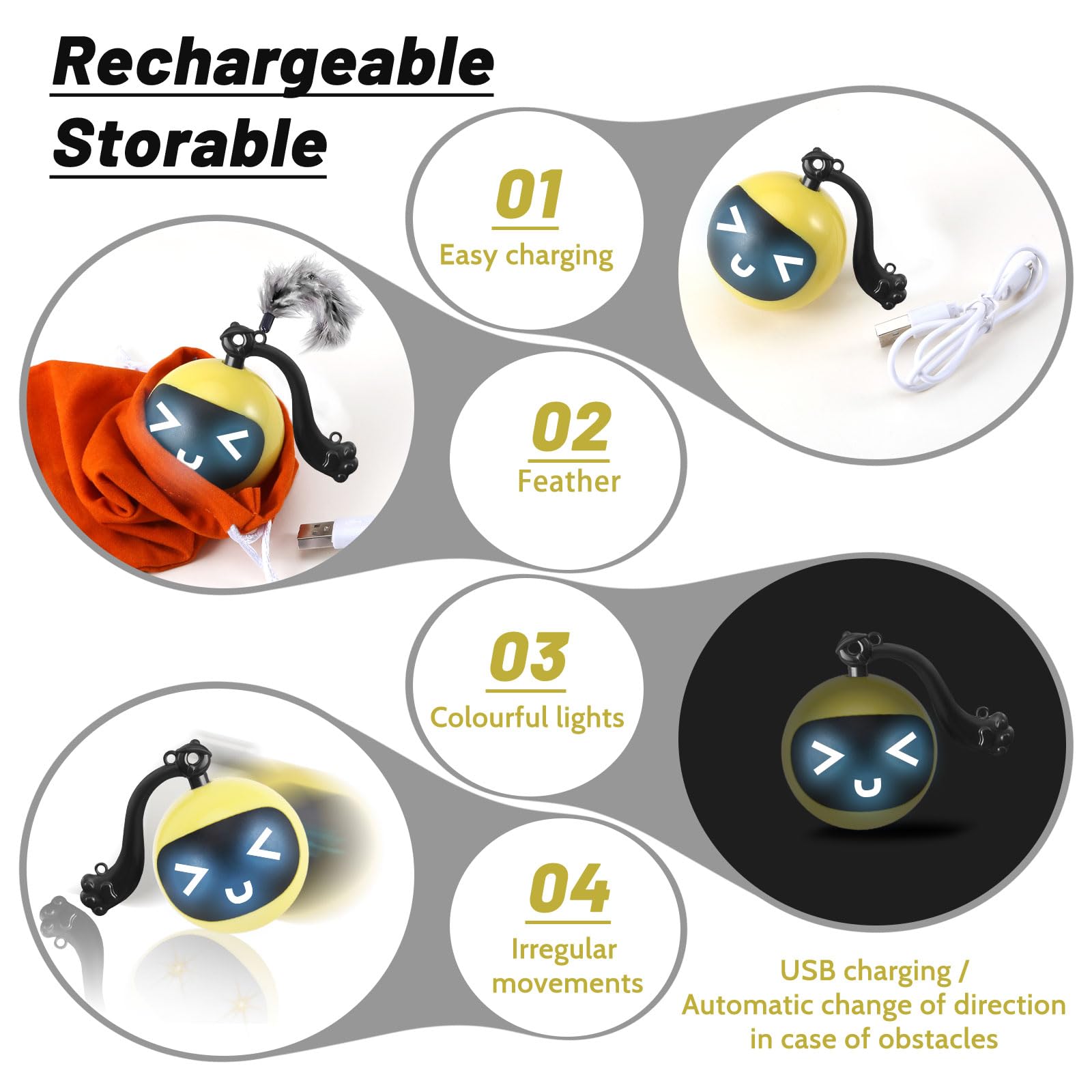 Lupapa Interactive Cat Toys, Indoor Simulation Hunting Toys For Cats, Hunting Hood With Cat Ball