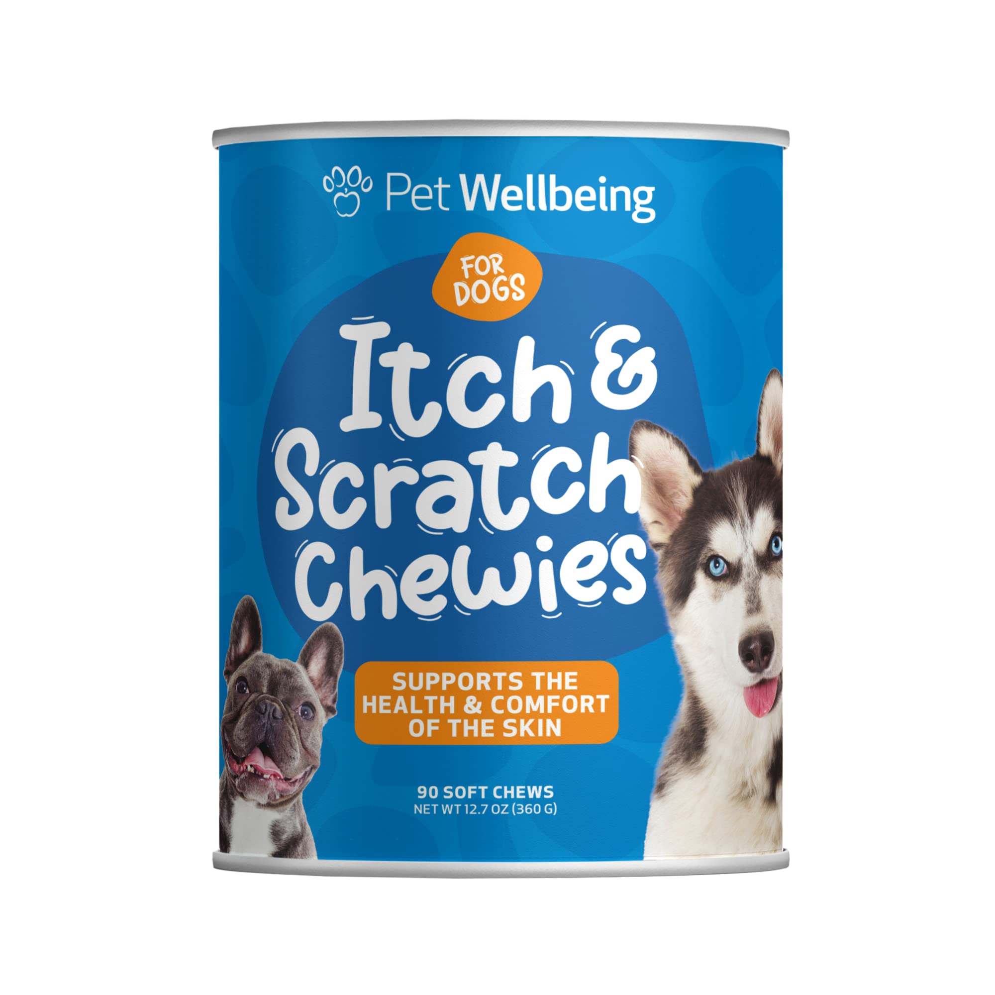 Pet Wellbeing Itch & Scratch Chewies for Dogs - Supports Healthy Itch Response to Occasional Skin Allergies, Skin Health, Chines