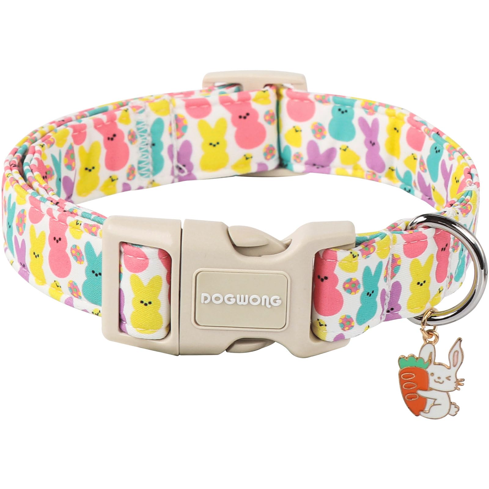 Dogwong Easter Dog Collar- Cute Coloful Egg Dog Collars Adjustable Designer Easter Day Puppy Heart Dog Collar For Small Medium L