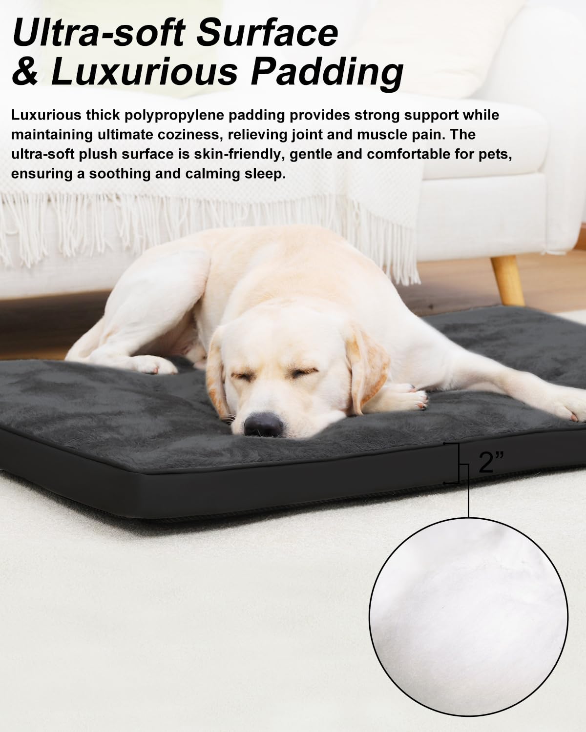 Emslx Dog Crate Bed For X Large Size Dogs,Xl Washable Dog Kennel Pad Ultra Soft Pet Sleeping Mat For Cages,Anti-Slip Bottom,41X2