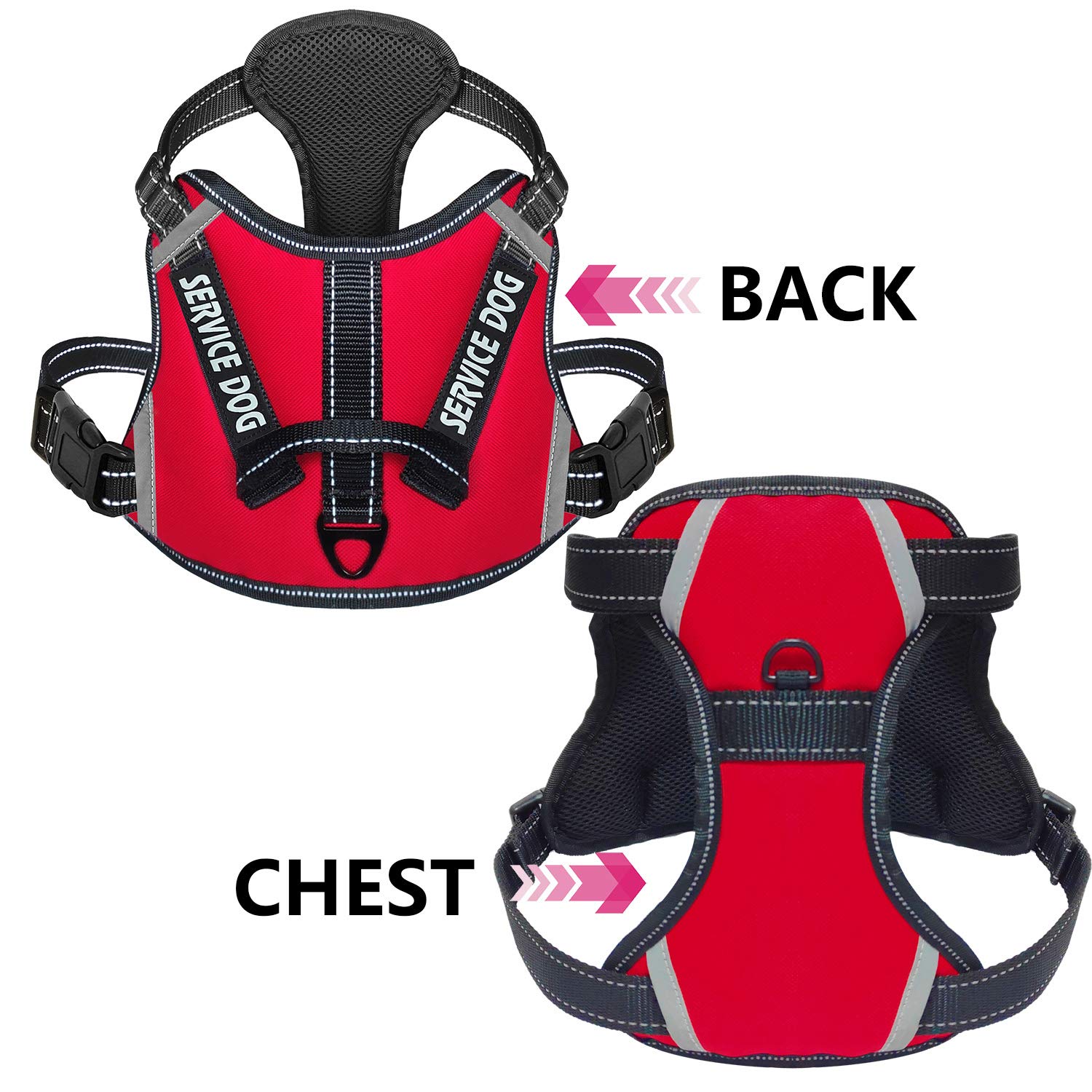 Cymiler Dog Harness,No-Pull Service Dog Harness With Handle,Adjustable Comfort Pet Dog Vest Harness For Outdoor Walking,3M Refle