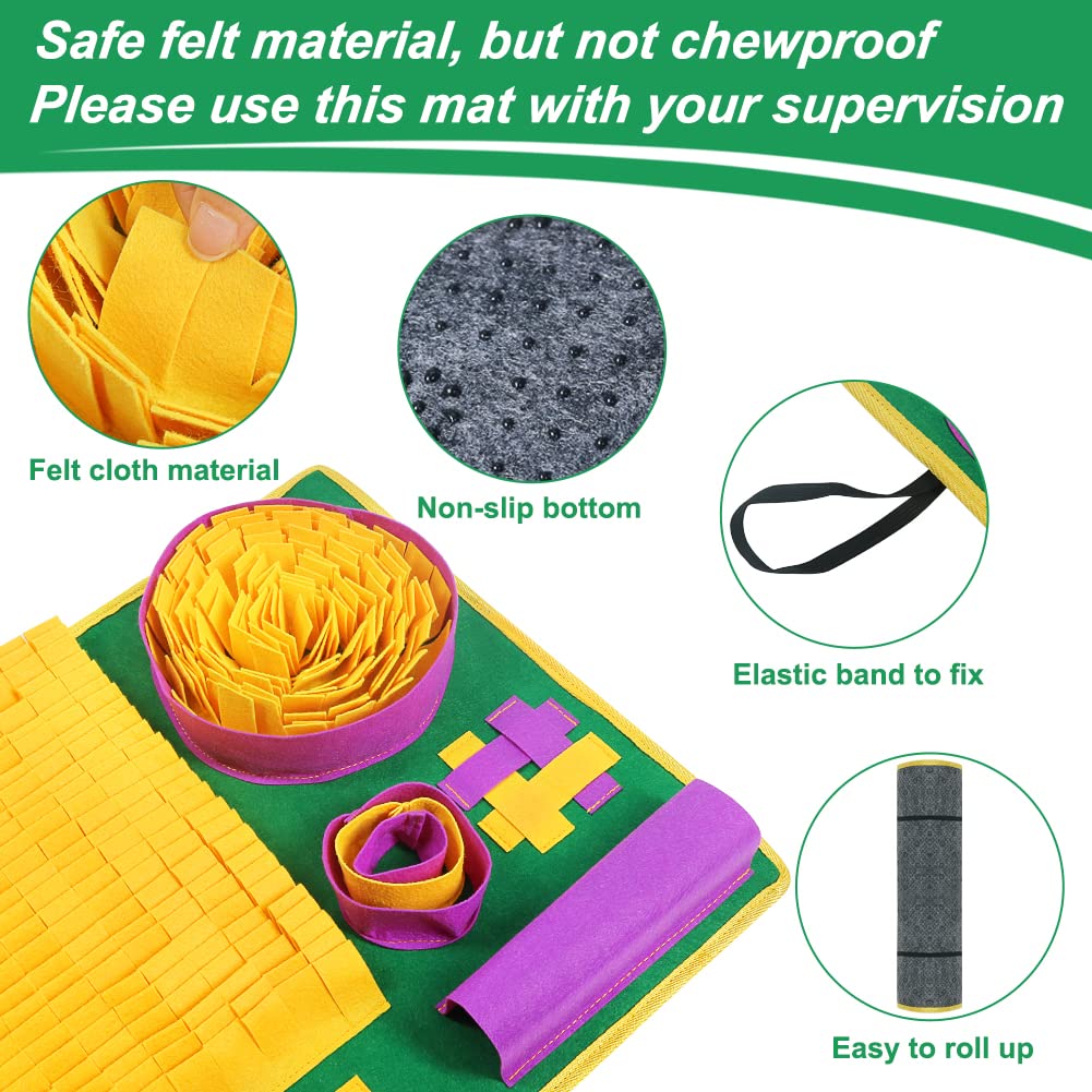 Vivifying Snuffle Mat for Dogs, Interactive Dog Puzzle Toys for Boredom and Mental Stimulation, Sniff Mat Helps Small Dogs and C