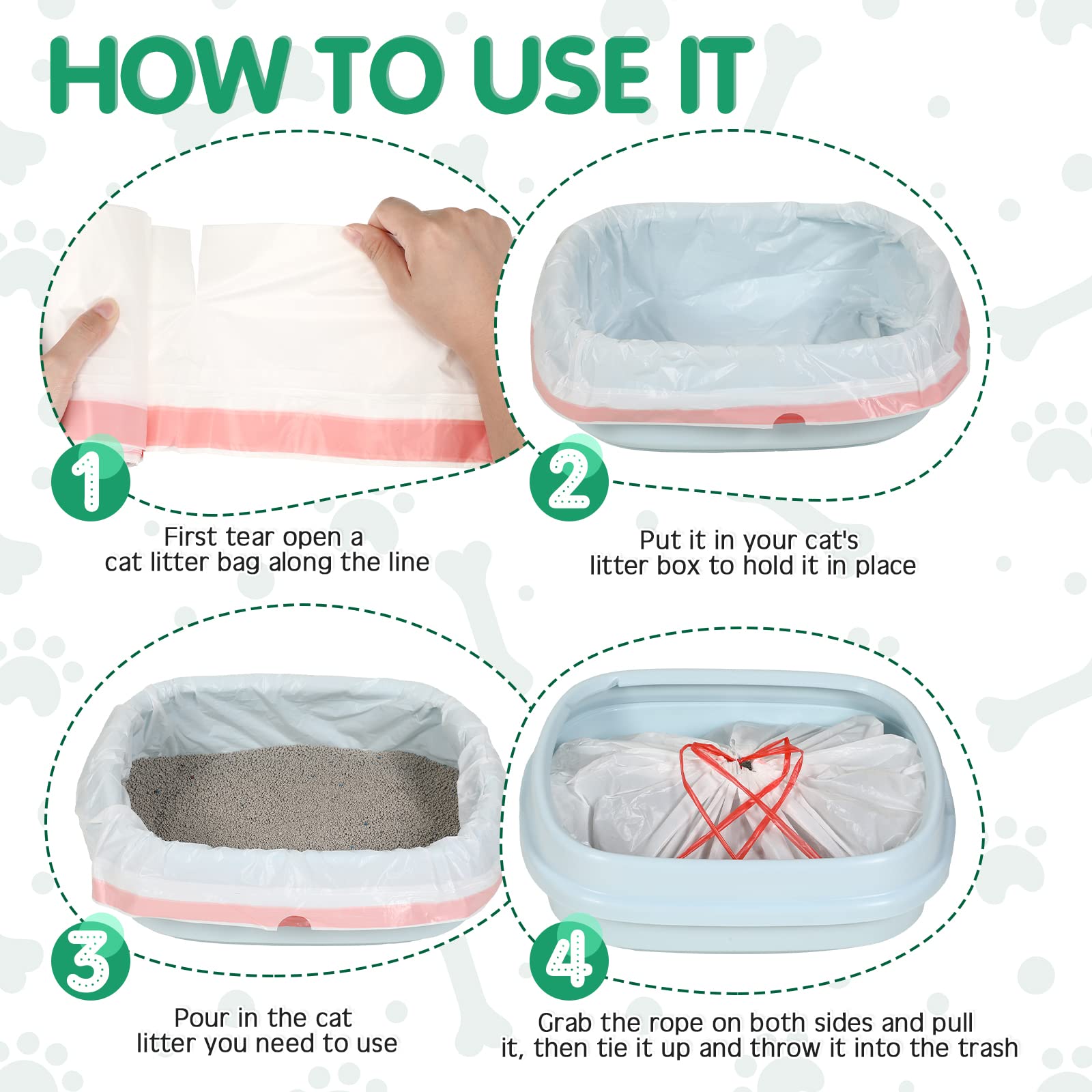 Harloon 30 Count 45 X 18 Inch Giant Jumbo Cat Litter Box Liners