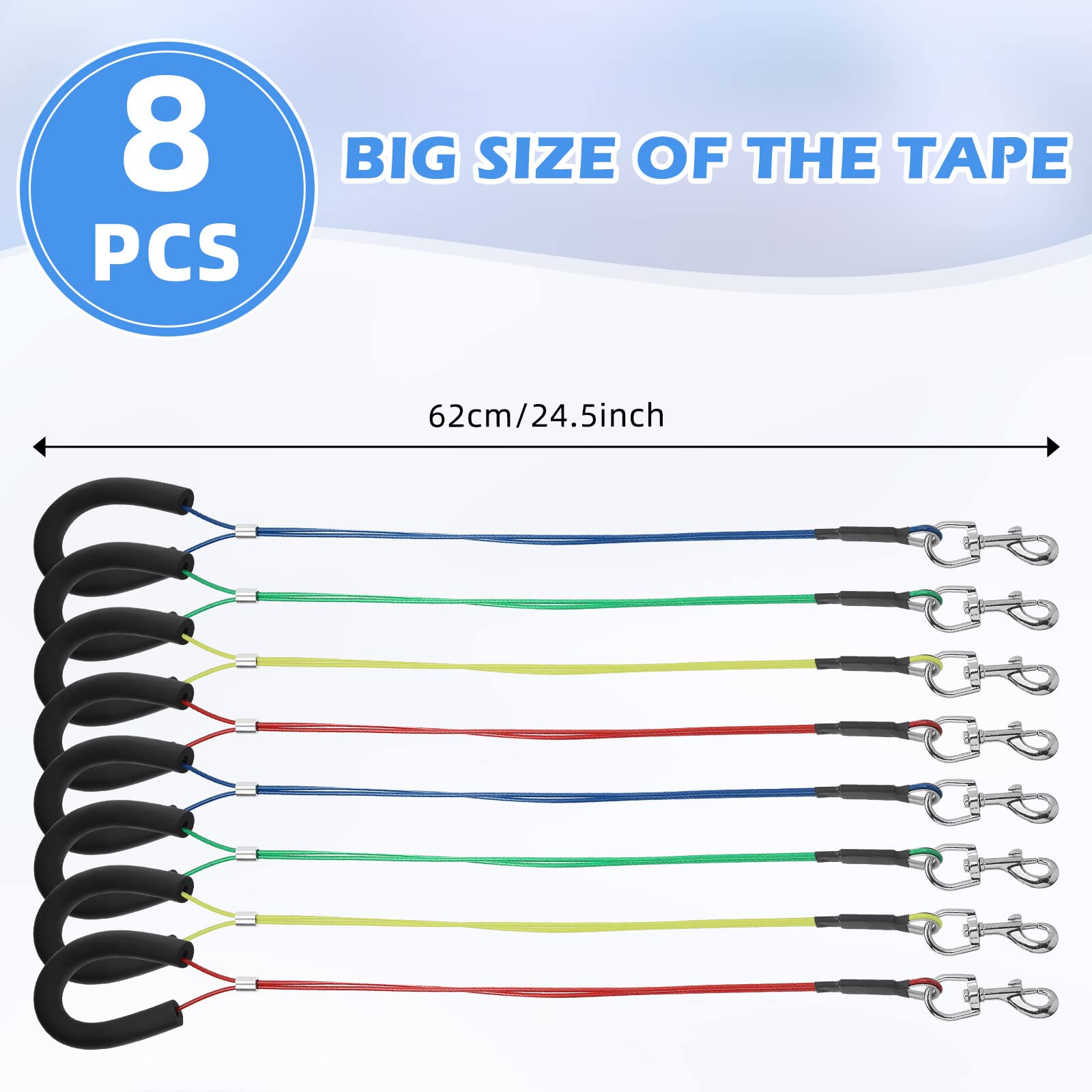 8 Pcs Dog Grooming Loop Noose, Dog Grooming Restraint Loop Grooming Loops For Dogs Groomers Long Noose For Grooming Pet Grooming Table Dog Bath Tub Pet Bathtub Medium Large Small Dog Bathing Station