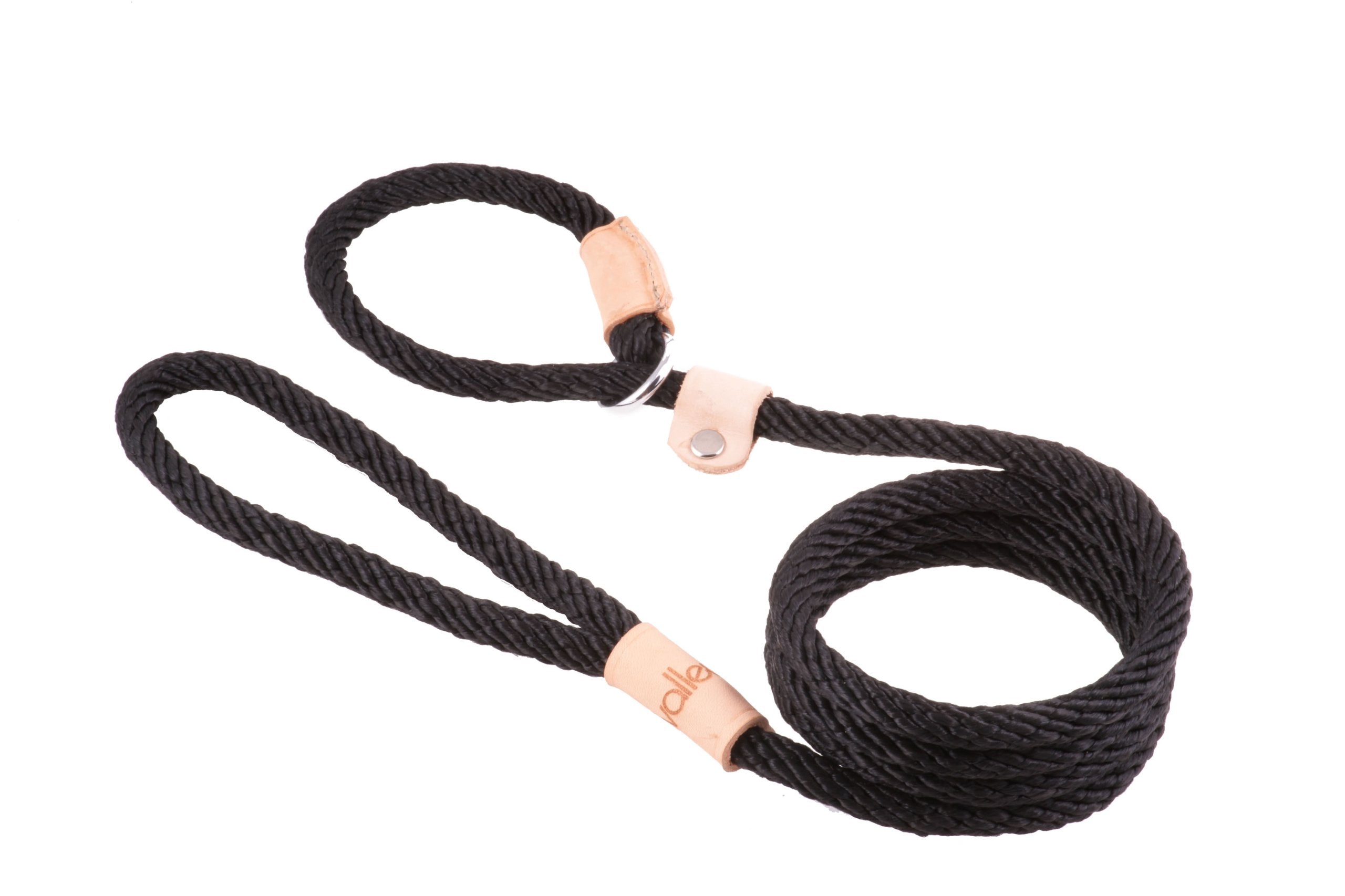 Alvalley Rope Dog Leashes With Stopper - Pet Slip Leads For Dogs - Soft Braided No-Pull Gentle Leash - Adjustable For Small, Medium, Large And Extra Large Dogs (Black, 6Ft Long, 9Mm Thick)