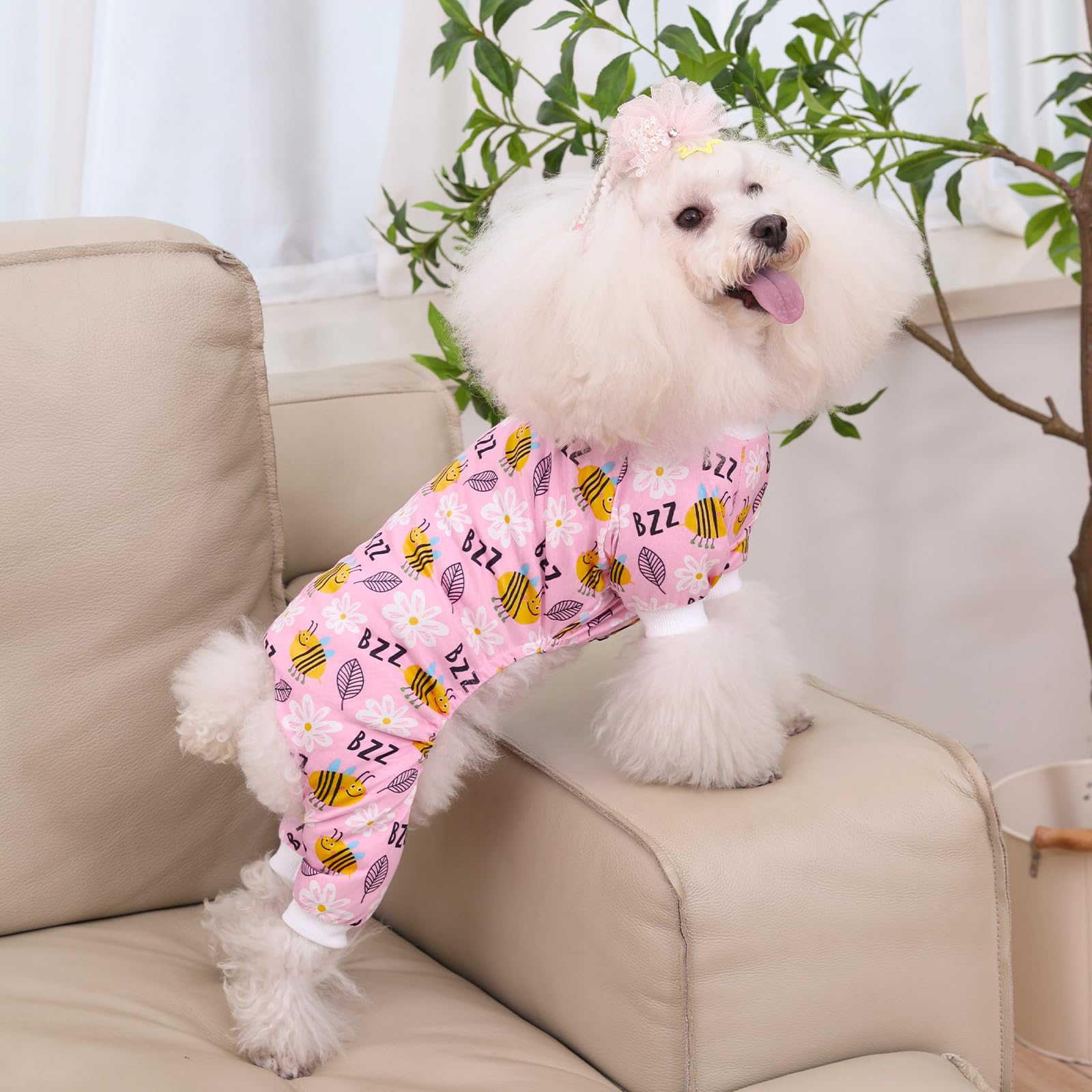 Cutebone Small Dog Pajamas Shirt Stretchy Summer Puppy Pjs Soft Cat Onesies Pet Clothes For Daily Wear Da24S