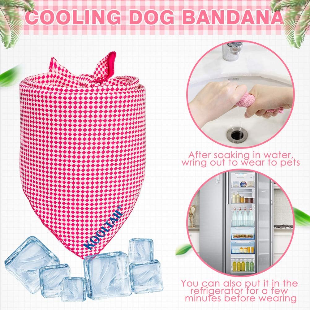 Dog Cooling Bandana 4 Packs - Kerchief Instant Ice Cooling For Summer Use Dogs Bibs Scarf For Small Medium Large Dogs