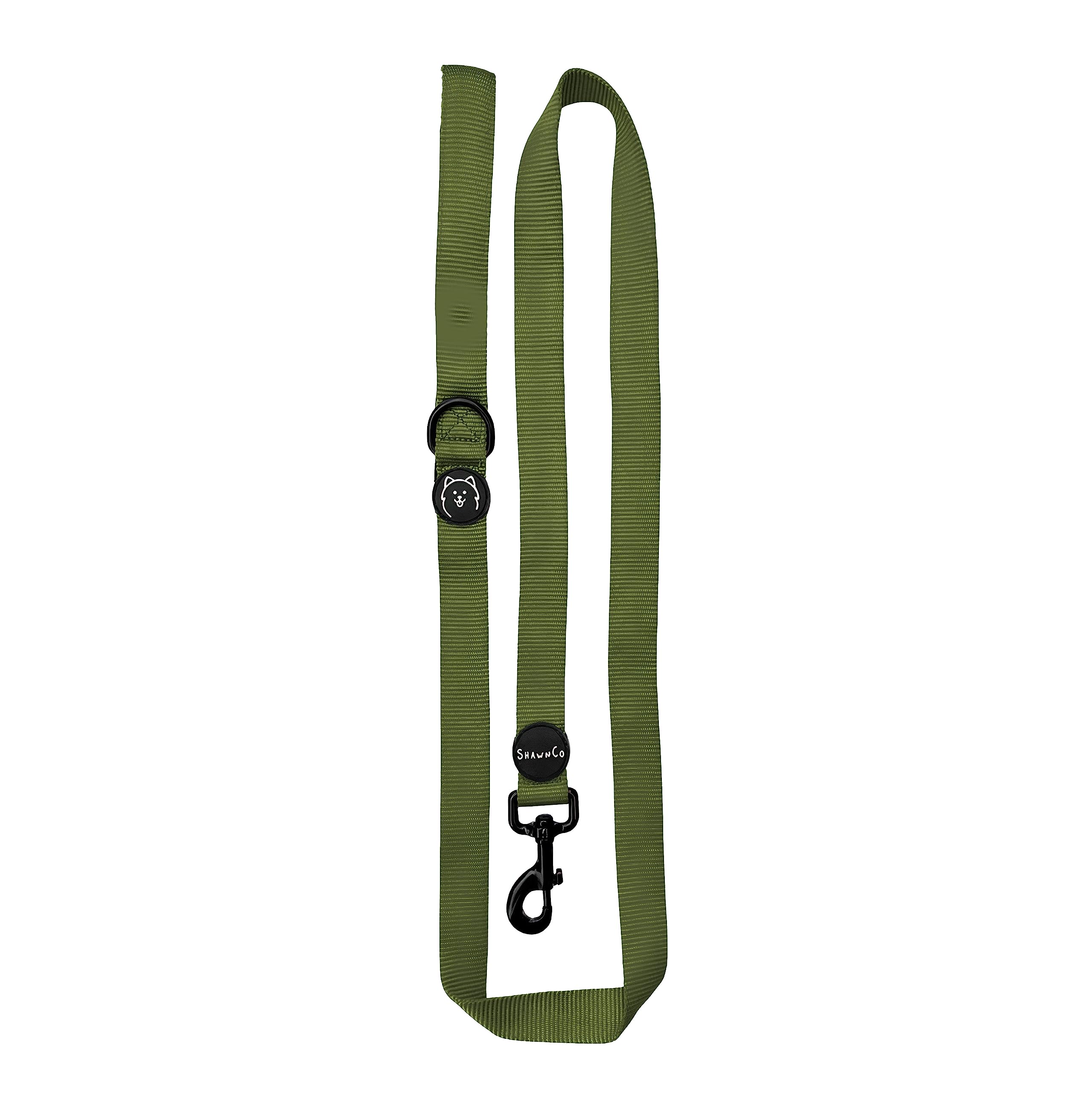Shawnco Dream Walk Dog Leash- Premium, Nylon Pet Leash With Soft Neoprene Handle For Small, Medium And Large Dogs (Olive Green, 
