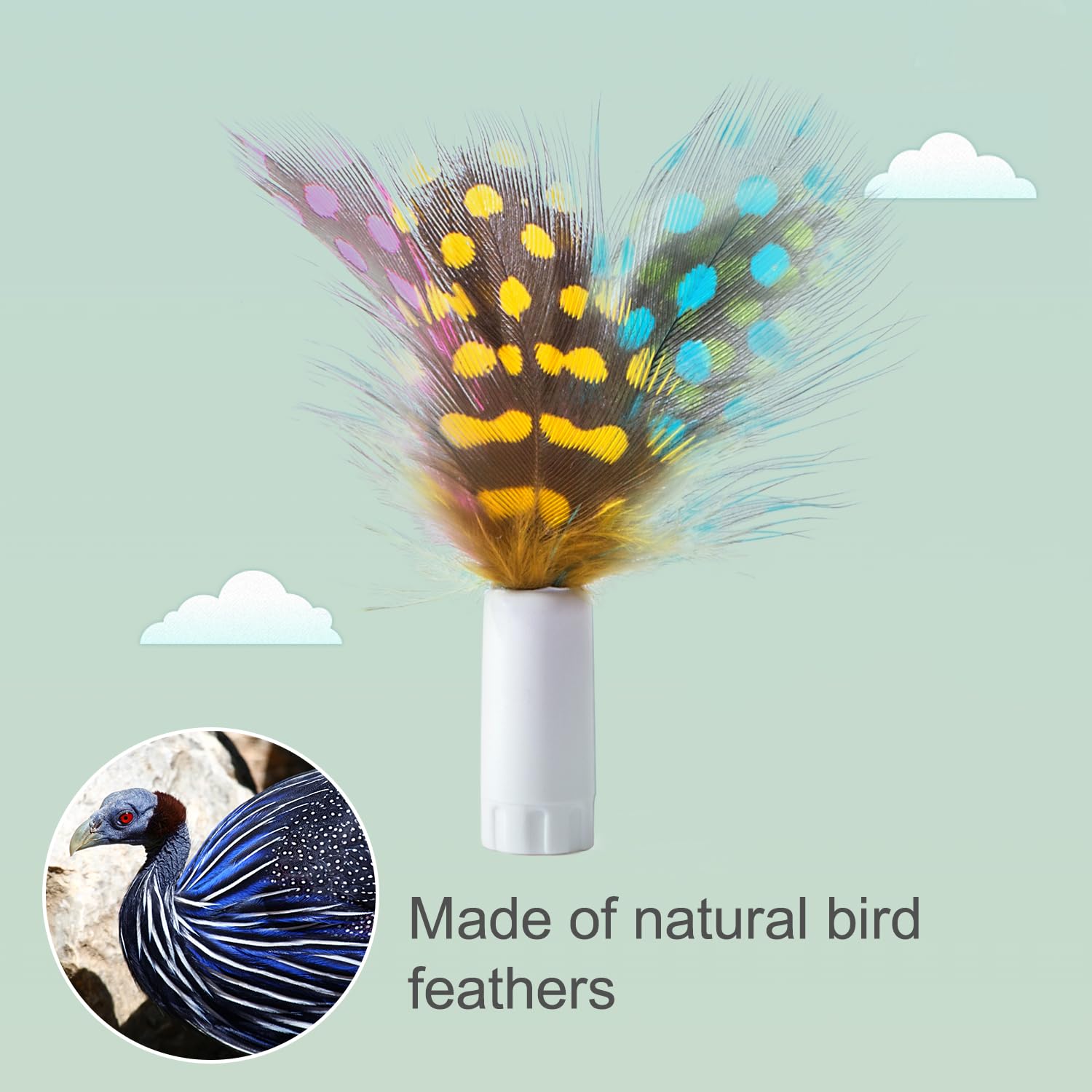 Orsda 6Pcs Feathers Replacement Only Interactive Cat Toys