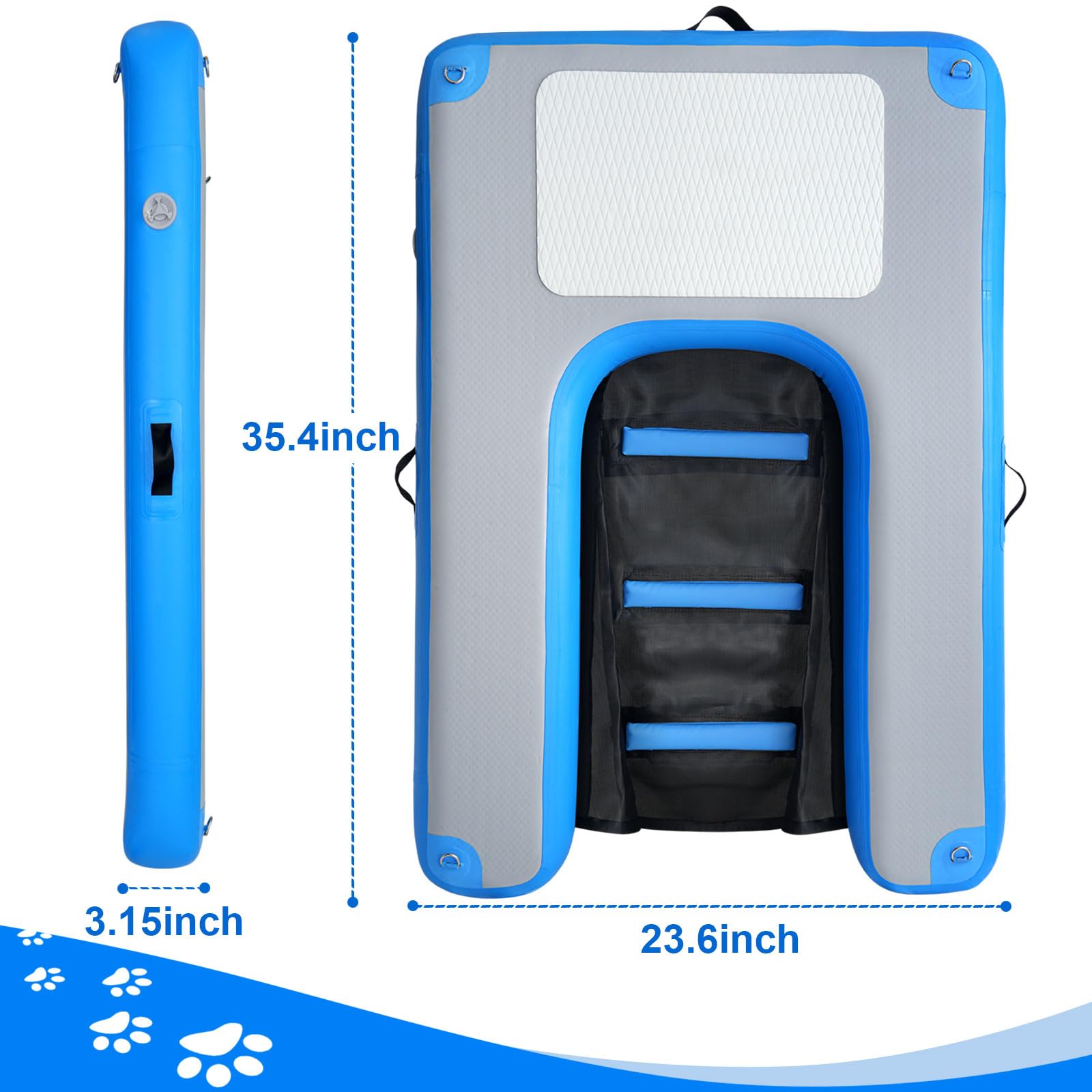 Honyta Inflatable Dog Water Ramps, Float Floating Ramps For Dog Water Ladder Steps Ramp For Pools Boats Docks, For Swimming Pets