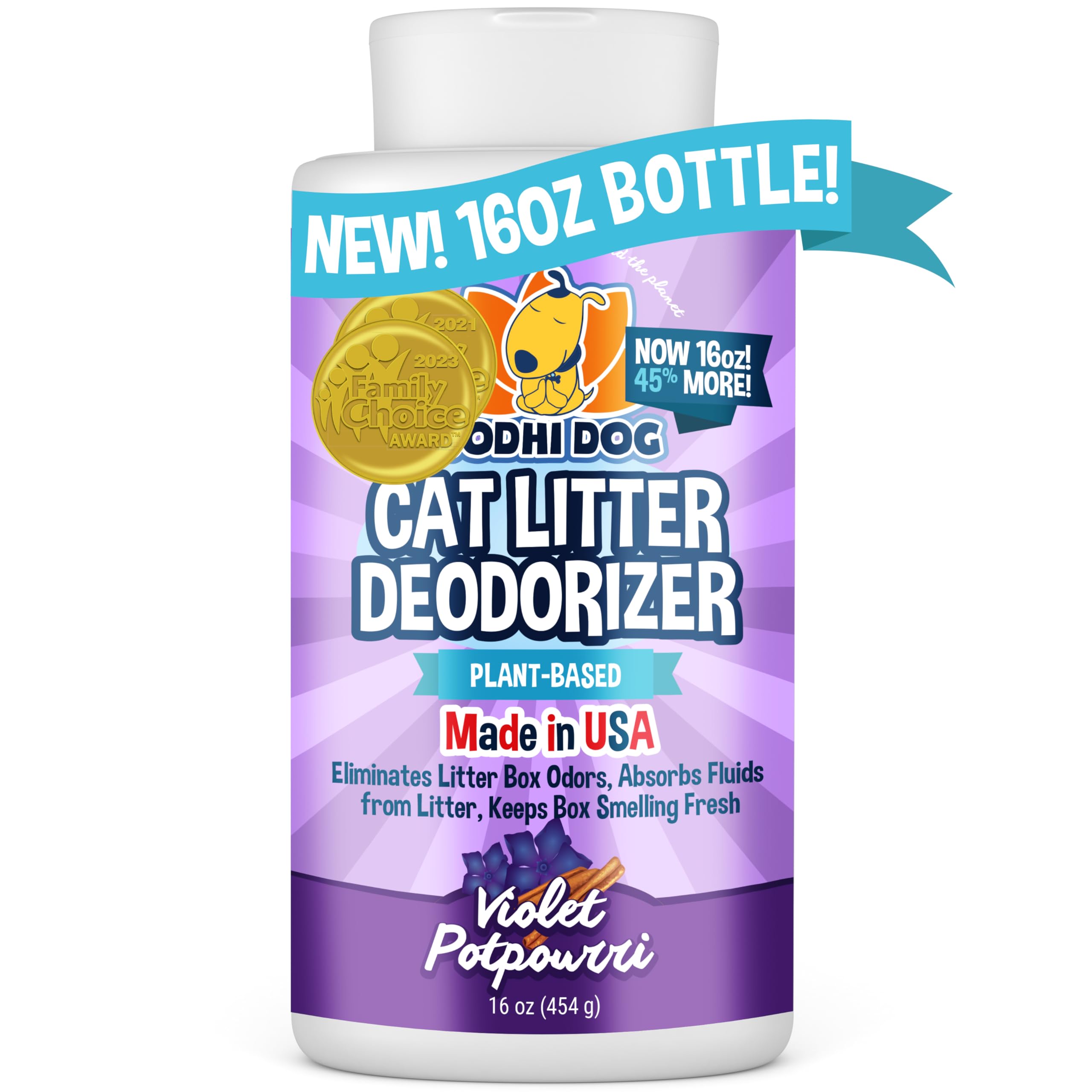 Bodhi Dog Cat Litter Odor Eliminator - Natural Gentle Deodorizer & Freshener for Strong Urine Smell - Long-Lasting Formula, Easy