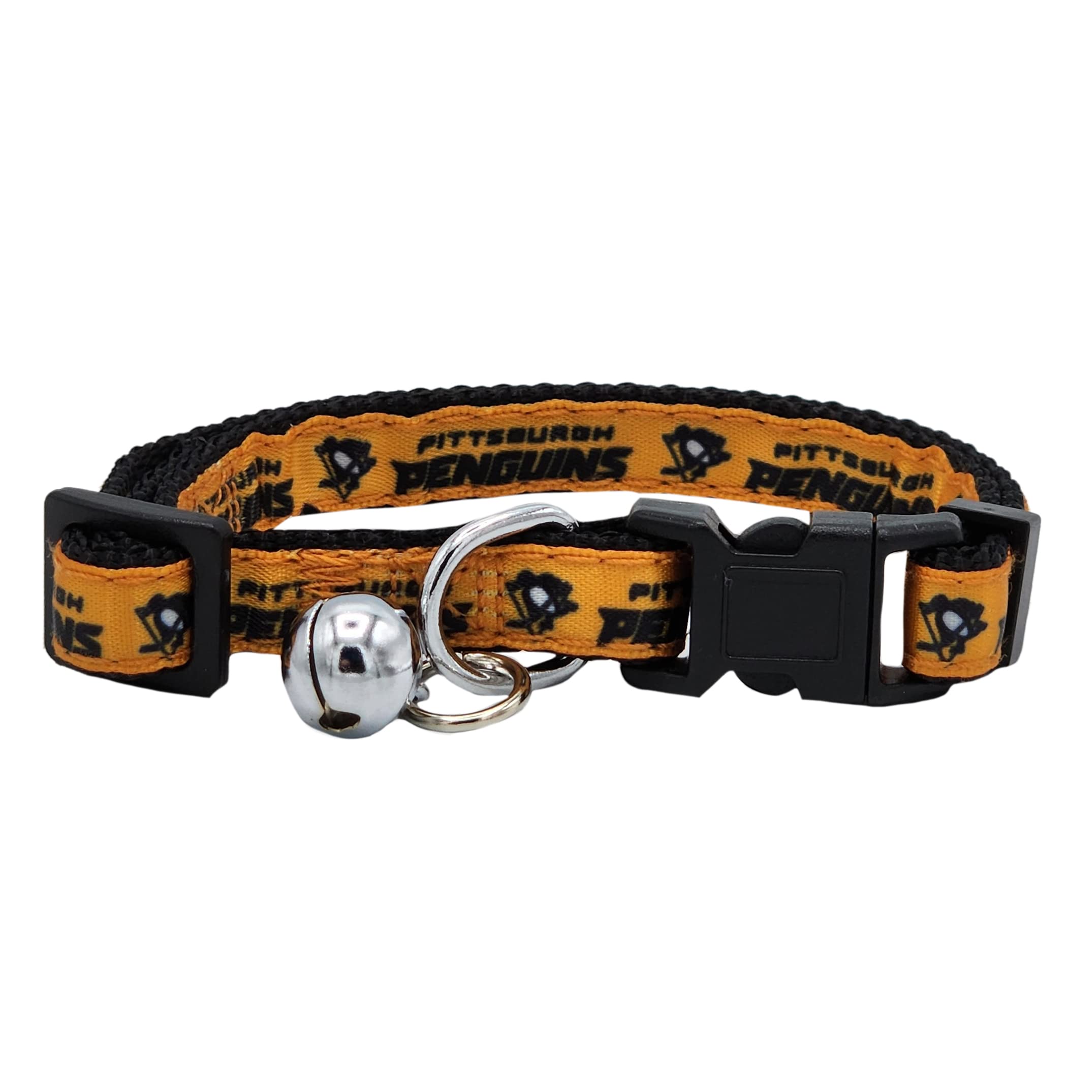 Nhl Cat Collar Pittsburgh Penguins Satin Cat Collar Hockey Team Collar For Dogs & Cats. A Shiny & Colorful Cat Collar With Ringi