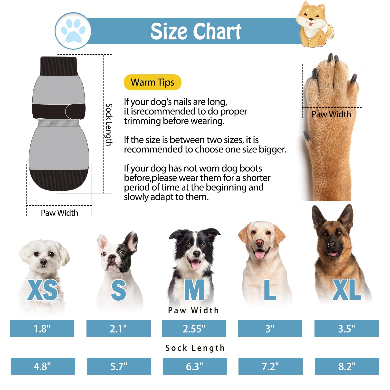 Scenereal Anti-Slip Dog Socks To Prevent Licking Paws, Dog Shoes For Hot/Cold Pavement, Dog Boots & Paw Protectors With Grippers