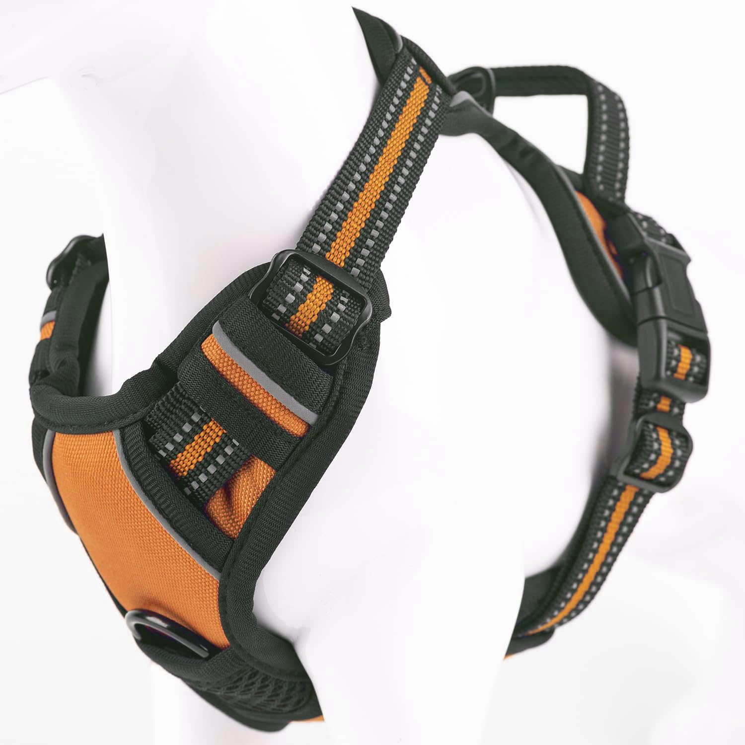 Gavpepy No Pull Dog Harness, Reflective Comfortable Vest Harness With Front & Back Easy Control Handle Adjustable Soft Padded Pe