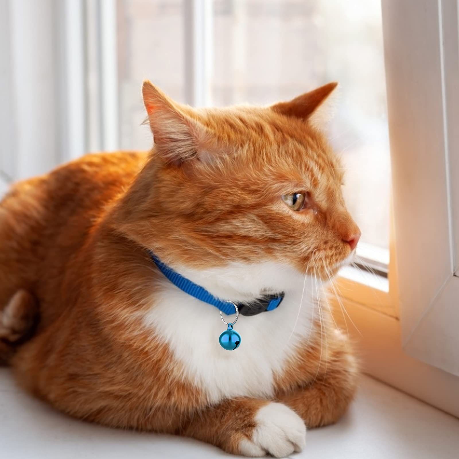 Molain 24Pcs Cat Bells & Dog Collar Bells With Keyrings, Training Jingle Bell Collar Pendant Pet Accessories Festival Party Diy Small Bells(Mixed Color)