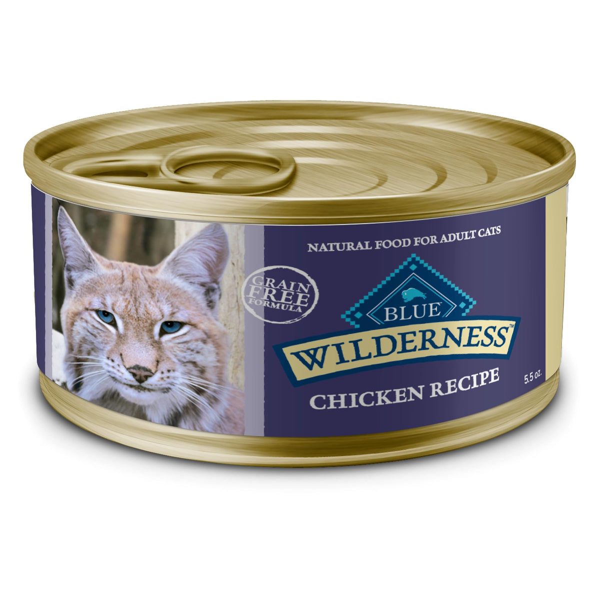 Blue Buffalo Wilderness Natural Wet Cat Food Paté, High-Protein & Grain-Free Recipe, Chicken, 5.5-Oz. Cans (24 Count)