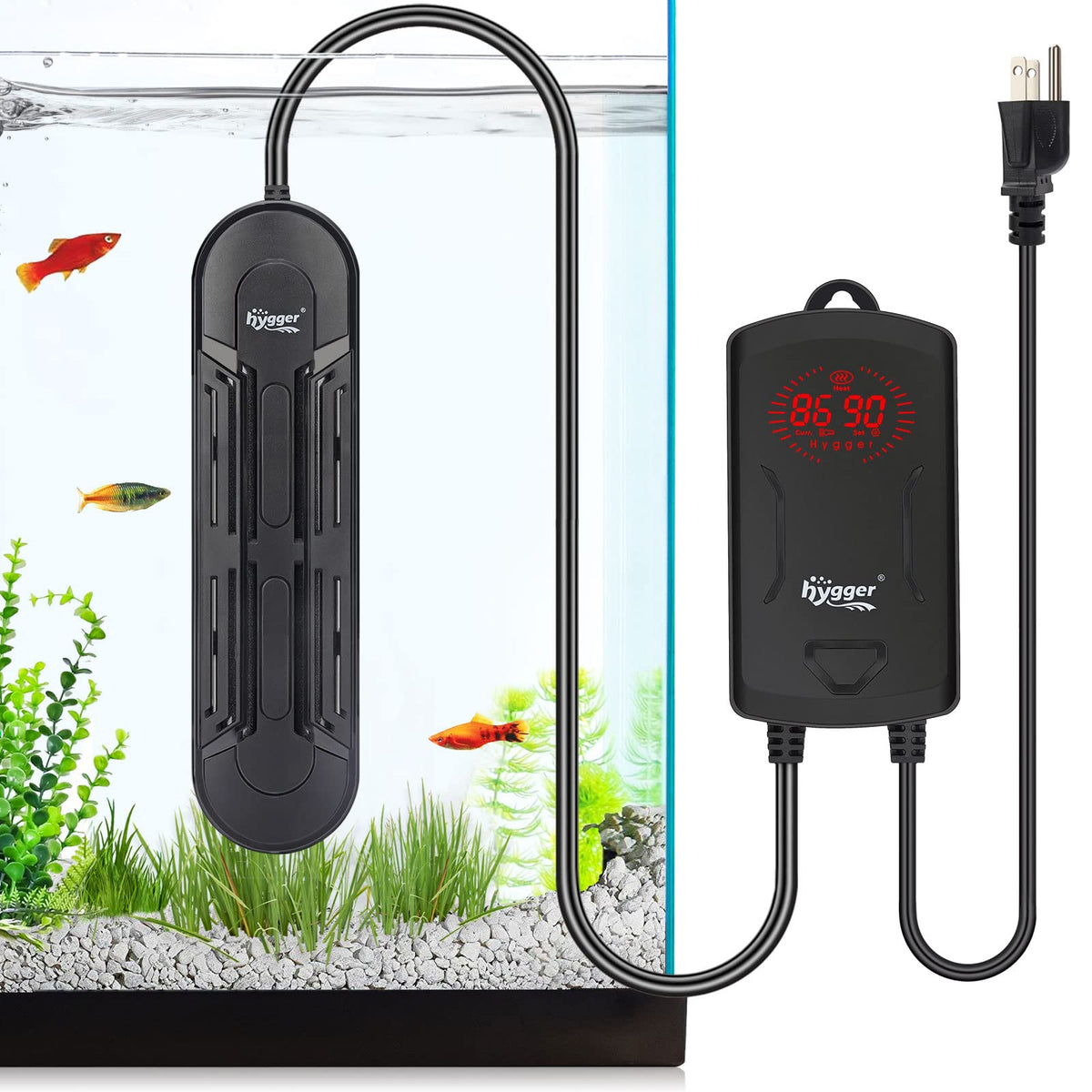 Hygger Fully Submersible 500 W Aquarium Heater With External Temperature Display Controller Upgraded Double Quartz Tubes Fish Ta