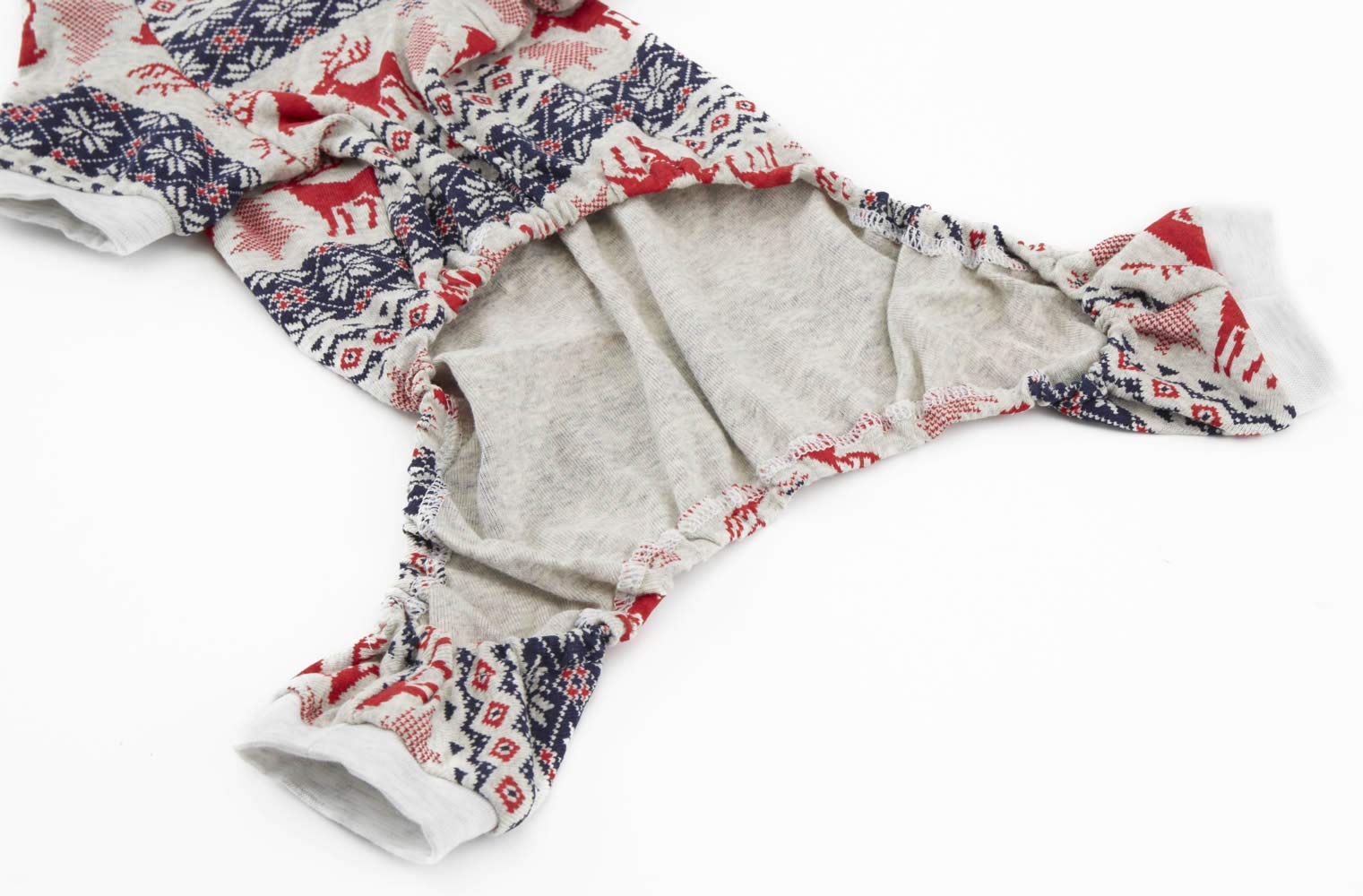 Lanyarco Xmas Grey Red Clothes Cotton Pet Dog Pajamas Jumpshit For Pets Dog Pajamas 16' Medium