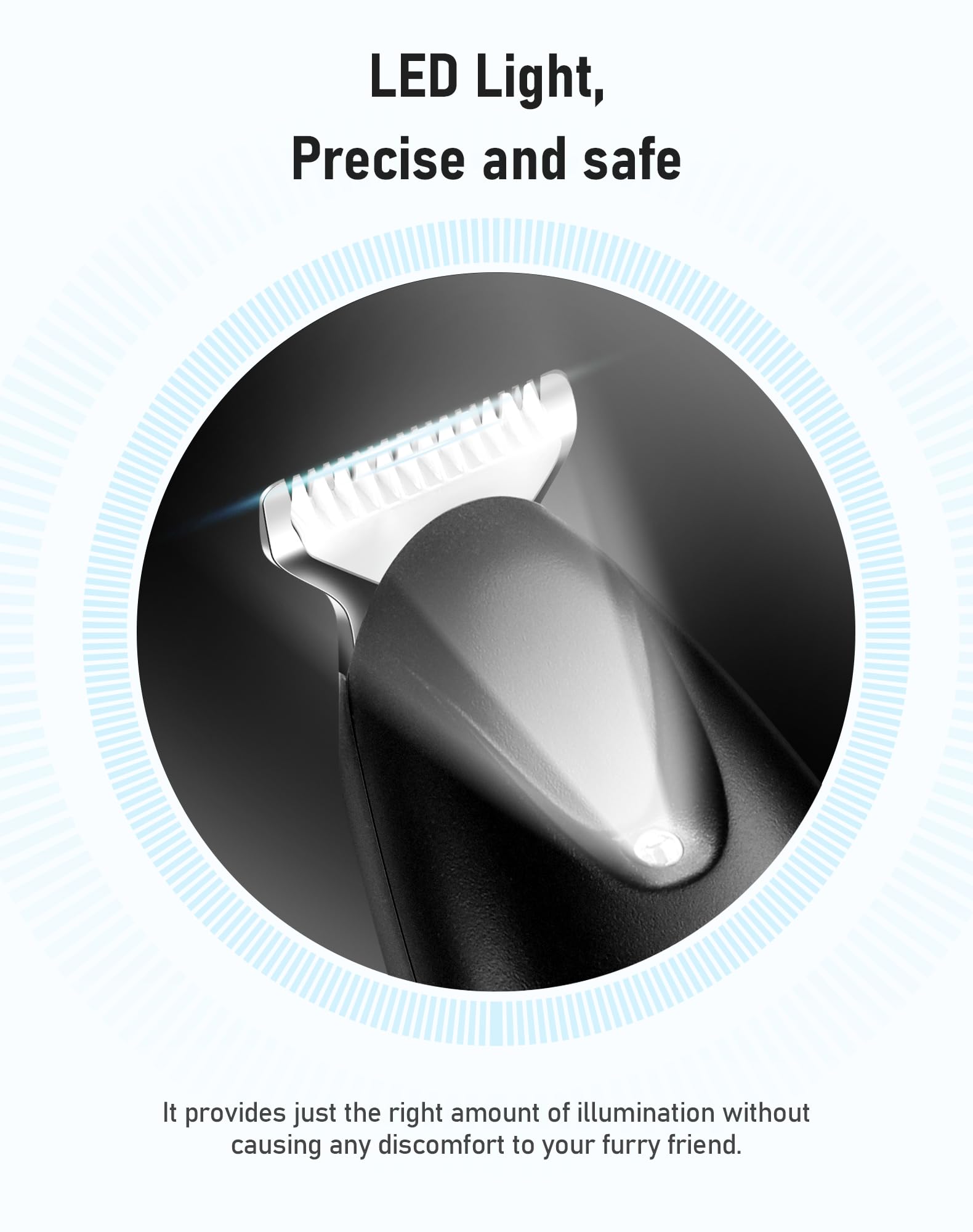 dodiff Dog Paw Trimmer with LED Light, Rechargeable Cordless Dog Clippers with Wider Blade for Grooming Pet's Paw Pad, Low Noise