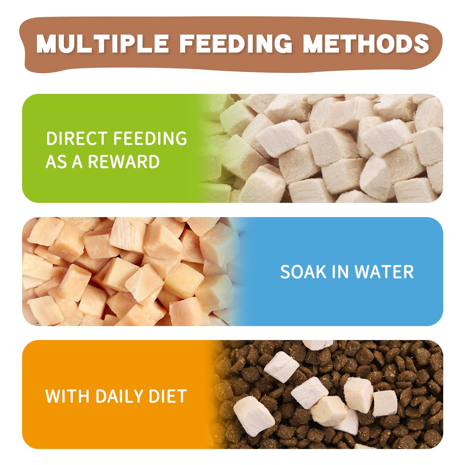 Dancing Tail Freeze Dried Raw Cat and Dog Treats, Healthy Limited Ingredient Chicken Cube Weight Control Traing Treats for Small