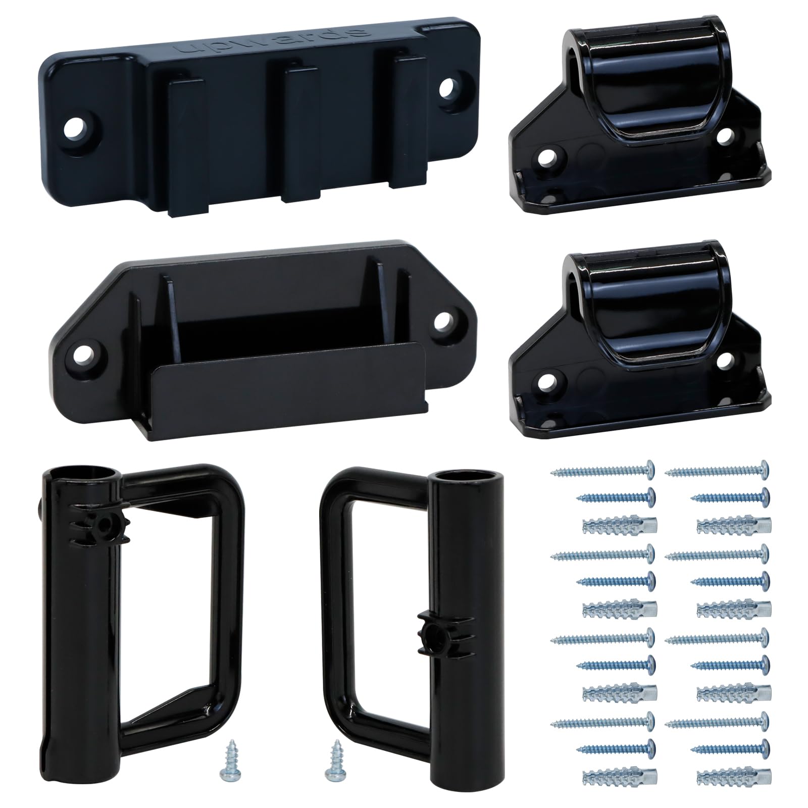 Kiskiz Retractable Baby Gate Replacement Parts (Black) Retractable Dog Gate Hardware Full Set Wall Mounting Accessories With Brackets Anchors And Screws Retractable Pet Gate Baby Gates Accessories