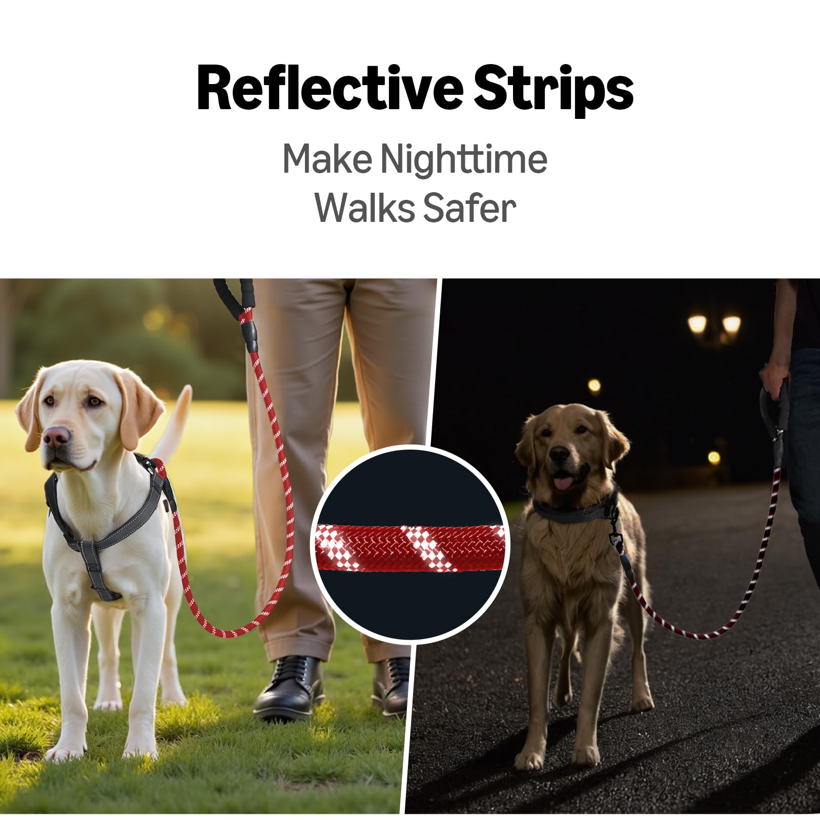 Amazon Basics Round Dog Leash, Heavy Duty, Durable Rope For Small, Medium, And Large Dogs, Lightweight Design For Walking, Train