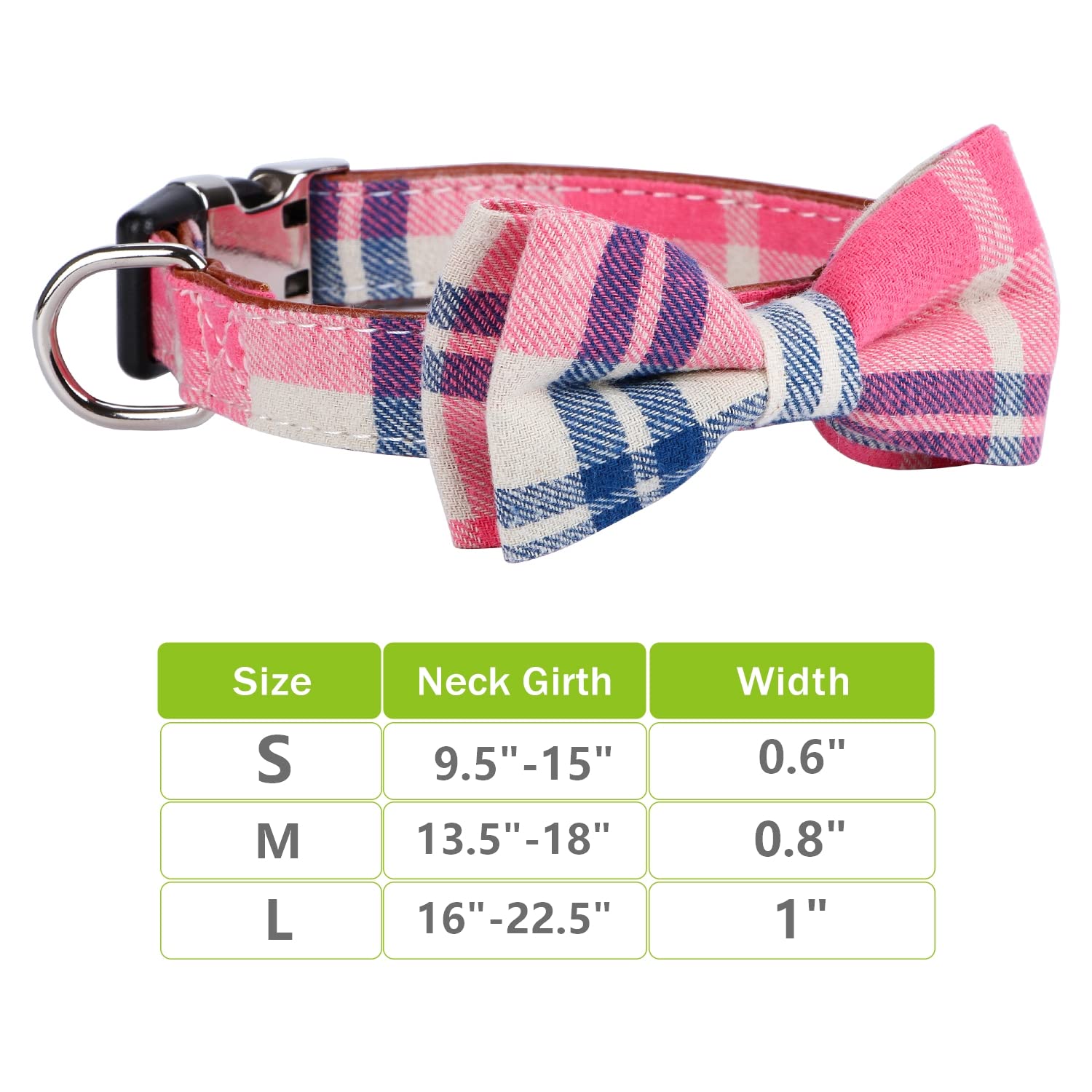 Faleela Soft &Comfy Bowtie Dog Collar,Detachable And Adjustable Bow Tie Collar,For Small Medium Large Pet (Large(Pack Of 1), Pink)