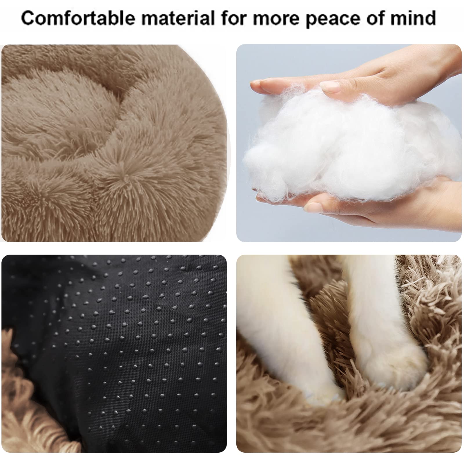 Nisrada Cat Beds For Indoor Cats,24 Inch Dog Bed For Small Melium Large Dogs, Washable-Round Pet Bed For Puppy And Kitten With S