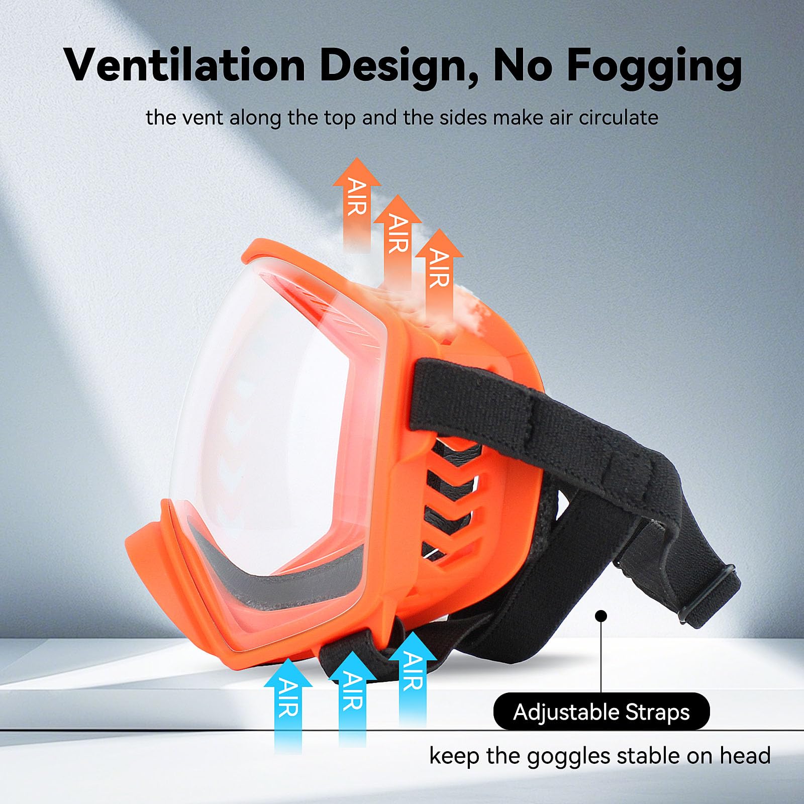 Billionchains Dog Sunglasses Uv Protection Clear Dog Goggles Windproof Glasses With Elastic Straps For Medium-Large Breed, Orang