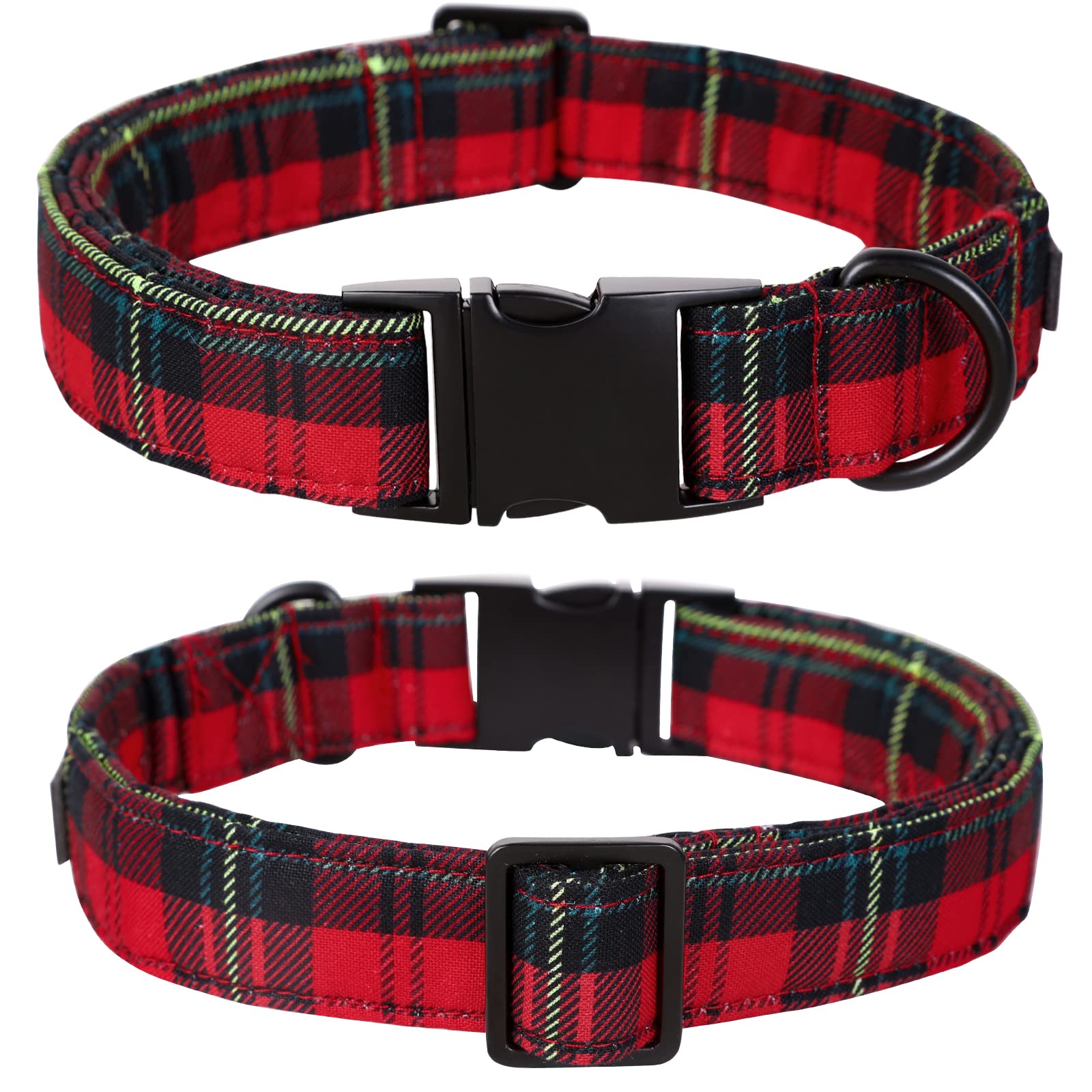 Lionet Paws Christmas Dog Collar With Flower, Dog Flower Collar With Metal Buckle For Dogs, Adjustable Comfortable Dog Collar Girl Gift, M, Neck 13.5-22 In