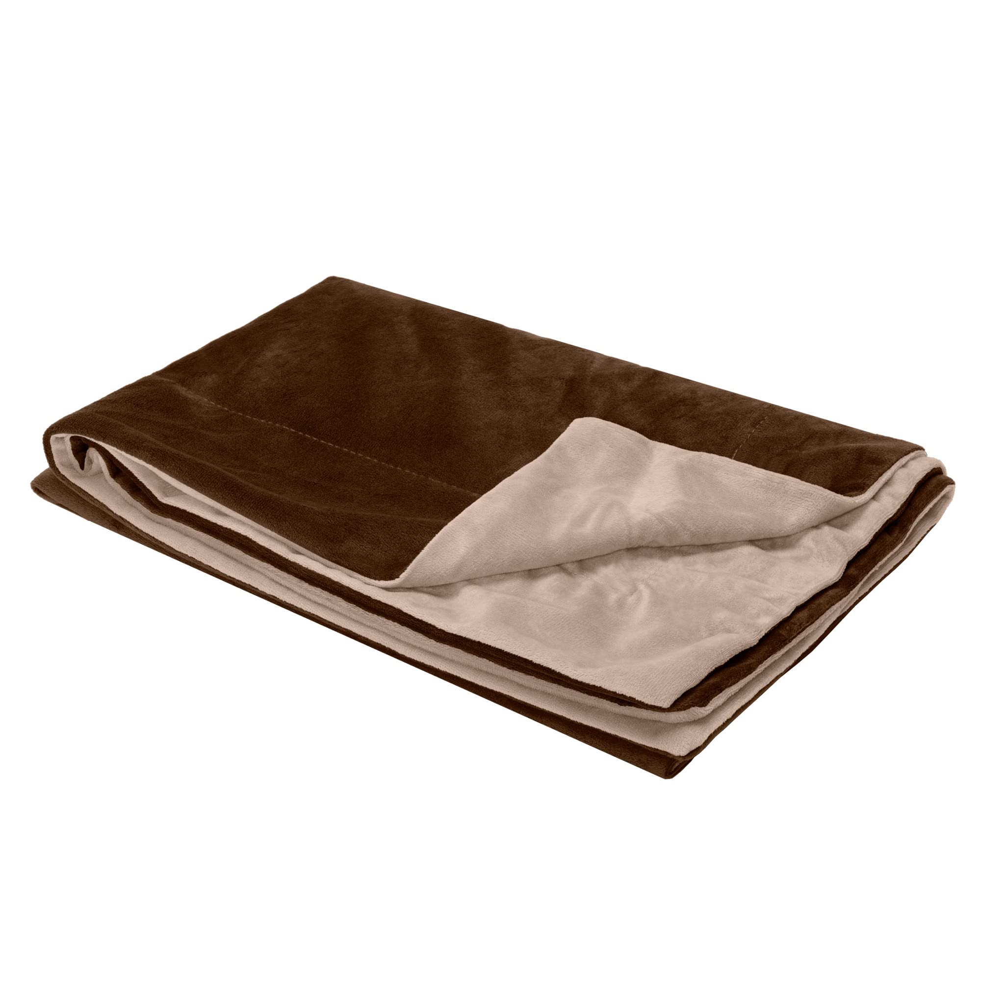 Furhaven Waterproof Throw Blanket For Dogs & Indoor Cats, Washable - Two-Tone Luxe Velvet Dog Blanket - Brownstone, Medium